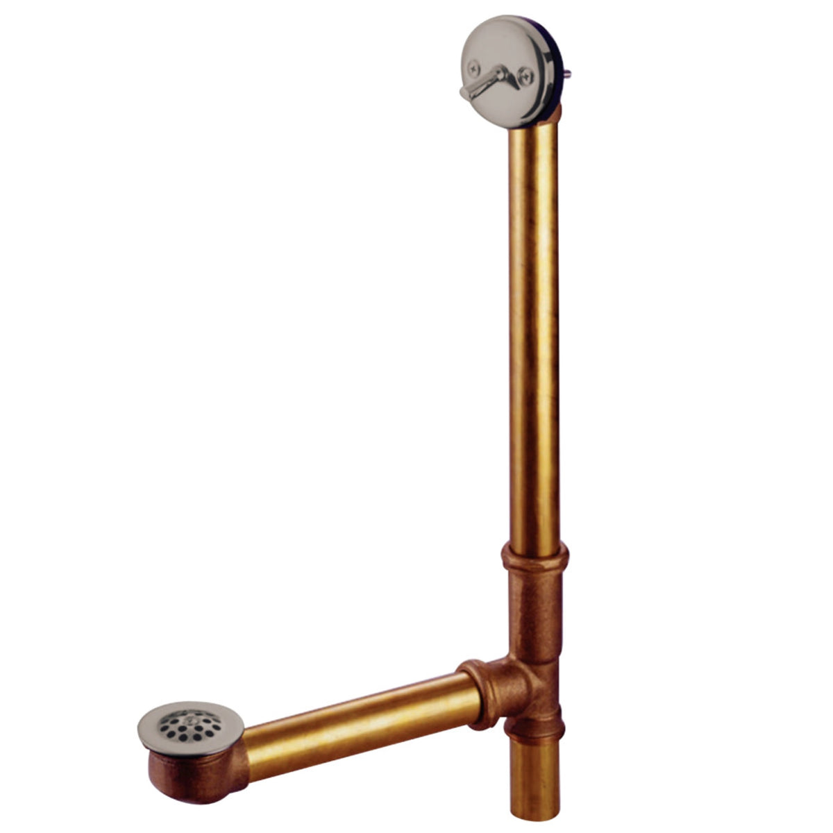 Kingston Brass Dtl1208 Made To Match 20'' Trip Lever Waste & Overflow With Grid, Brushed Nickel