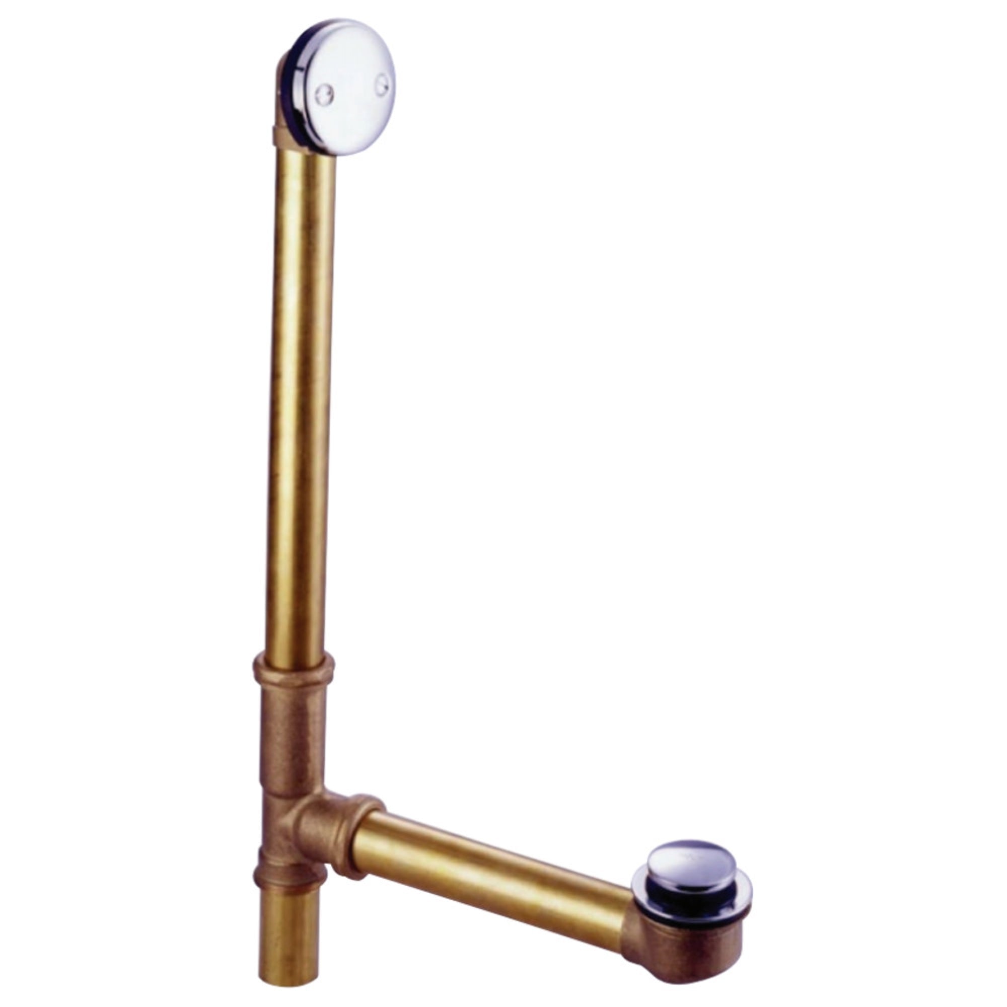 Kingston Brass Dtt2181 18 In. Tub Waste And Overflow With Tip Toe Drain, Polished Chrome