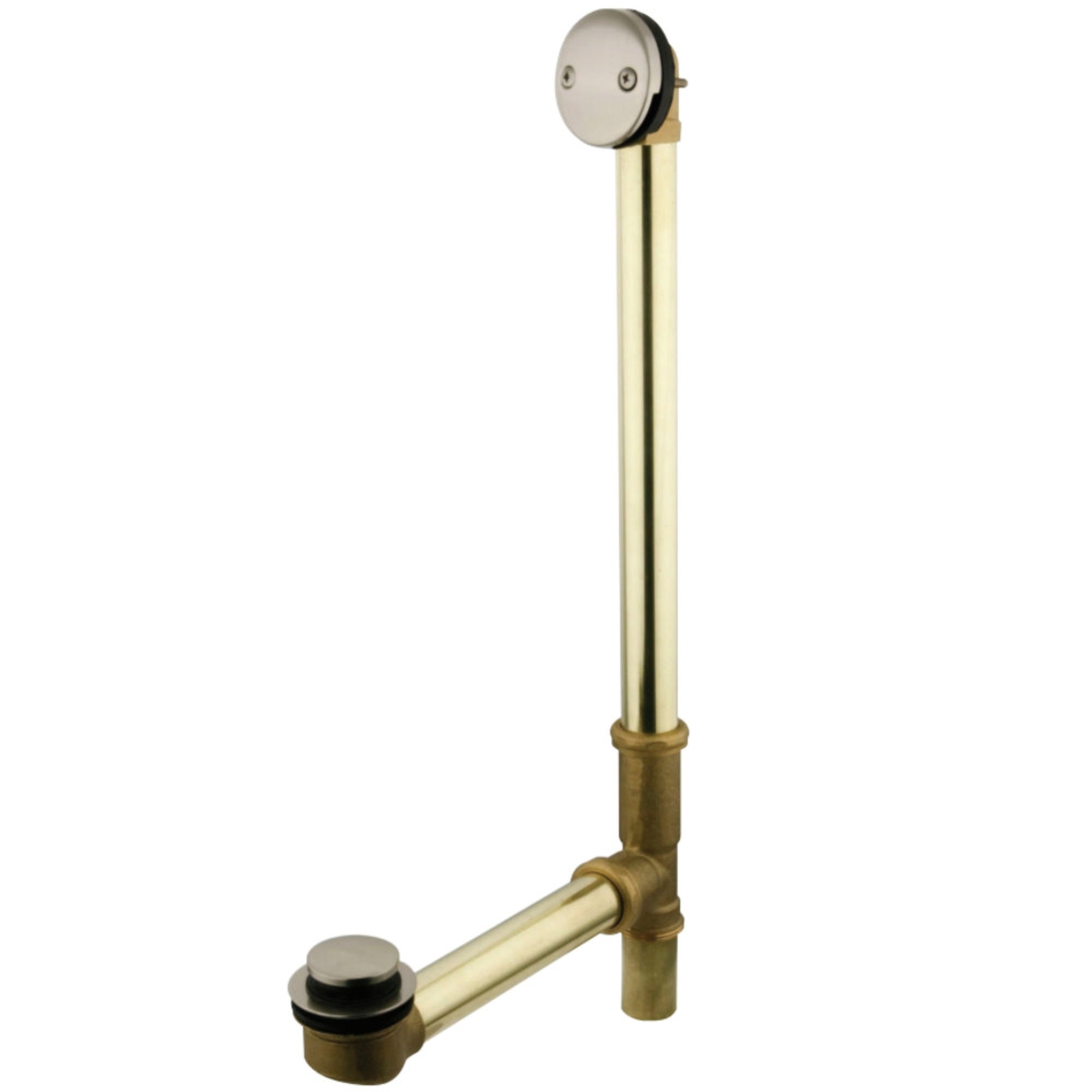 Kingston Brass Dtt2188 18 In. Tub Waste And Overflow With Tip Toe Drain, Brushed Nickel