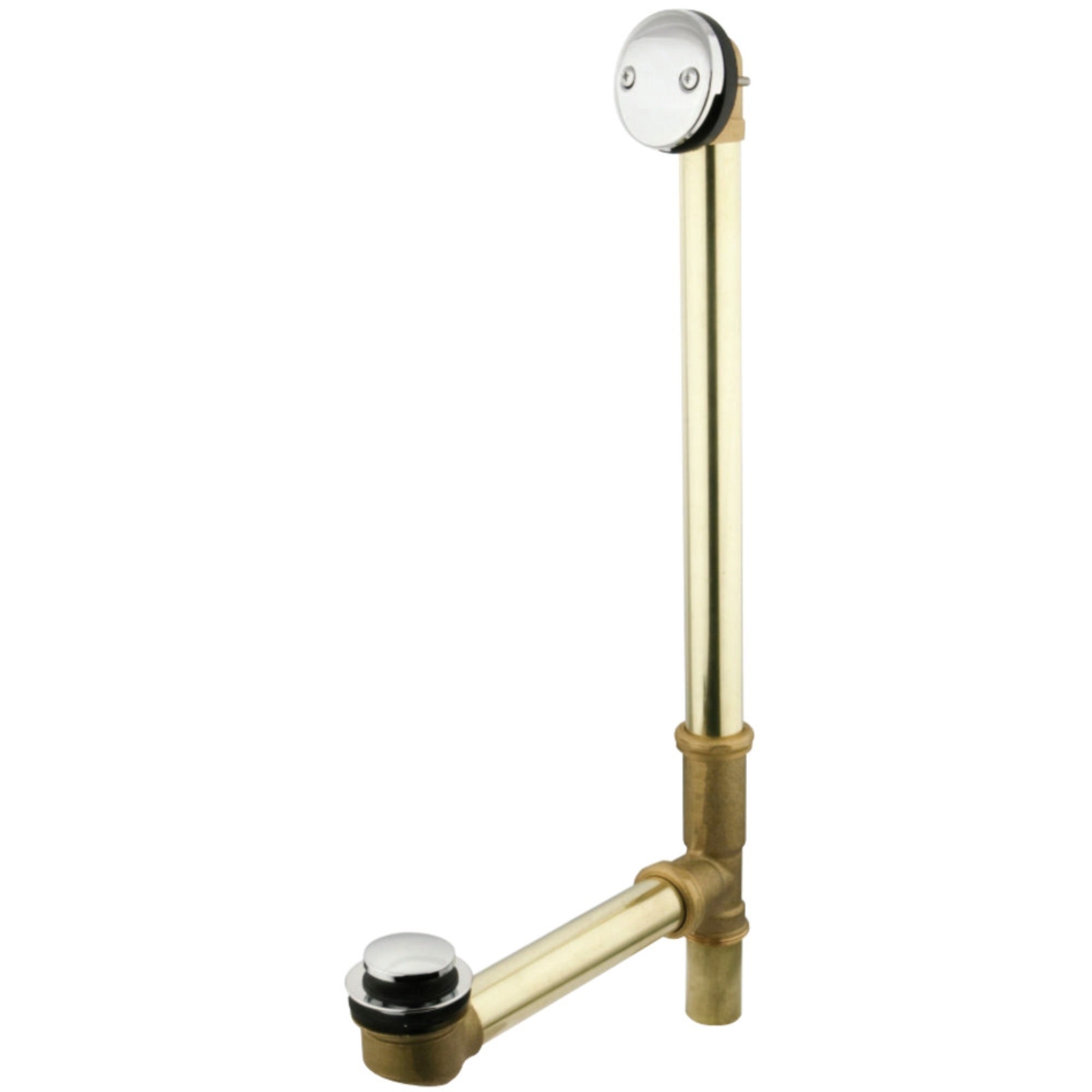 Kingston Brass Dtt2201 Tip-Toe Bath Tub Drain With Overflow, Polished Chrome