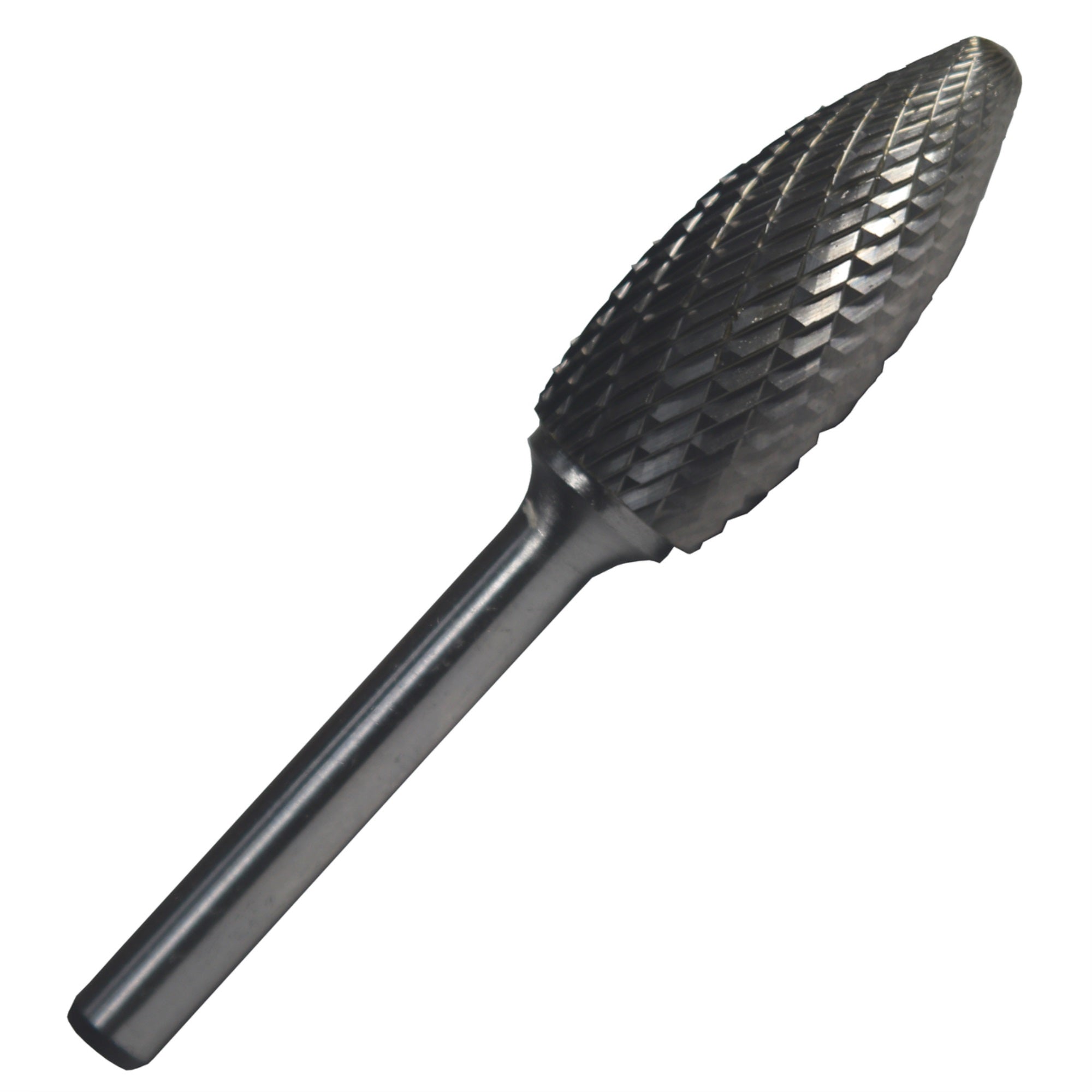 Sh5X6'' 1/2'' X 1-1/4'' Flame Carbide Burr 1/4'' Shank 6''Oal, Dulsh5X6