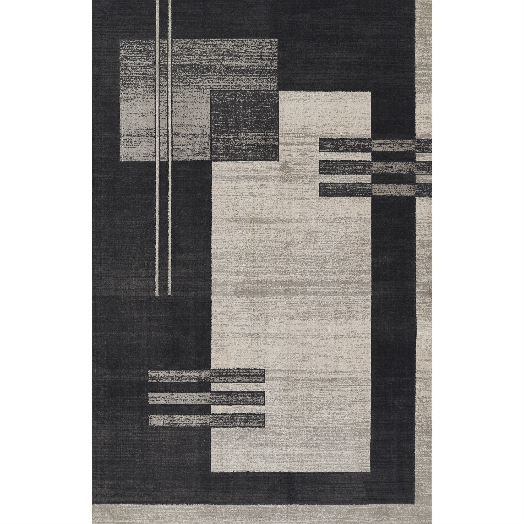 Momeni Edition Geometric Polyester Charcoal Area Rug, 7'9'' X 9'10'' Sized Rug For Living Room, Bedroom, Dining Room, And Kitche