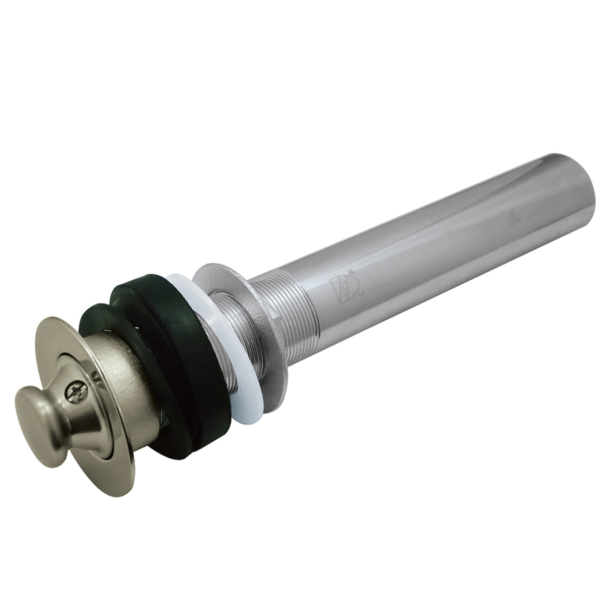 Kingston Brass Ev3008 Lift And Turn Sink Drain Without Overflow, 17 Gauge, Brushed Nickel