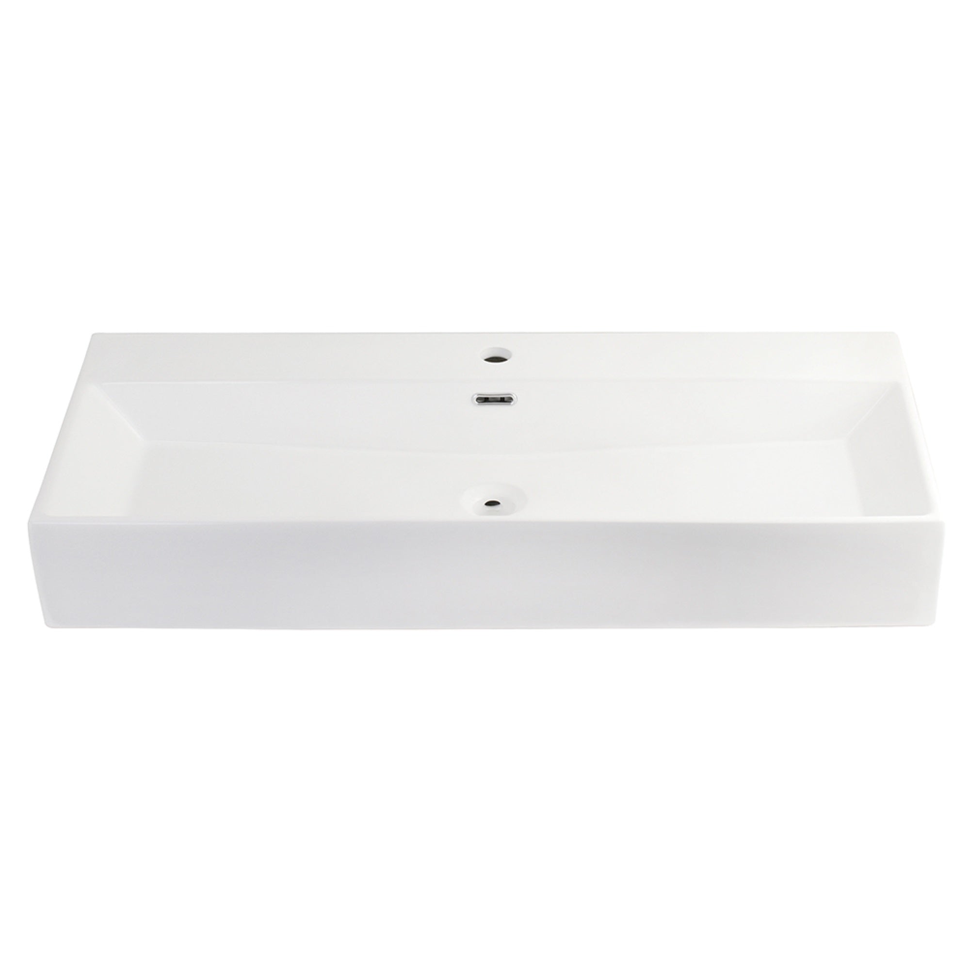 Fauceture Ev3916 Elongated 39'' X 16'' Rectangular White Vessel Sink, White