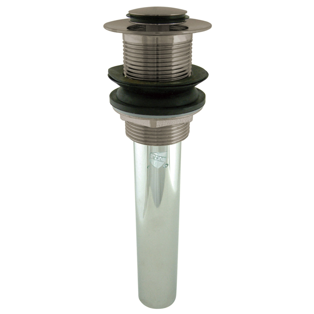 Kingston Brass Ev8008 Push Pop-Up Drain Without Overflow Hole, 22 Gauge, Brushed Nickel