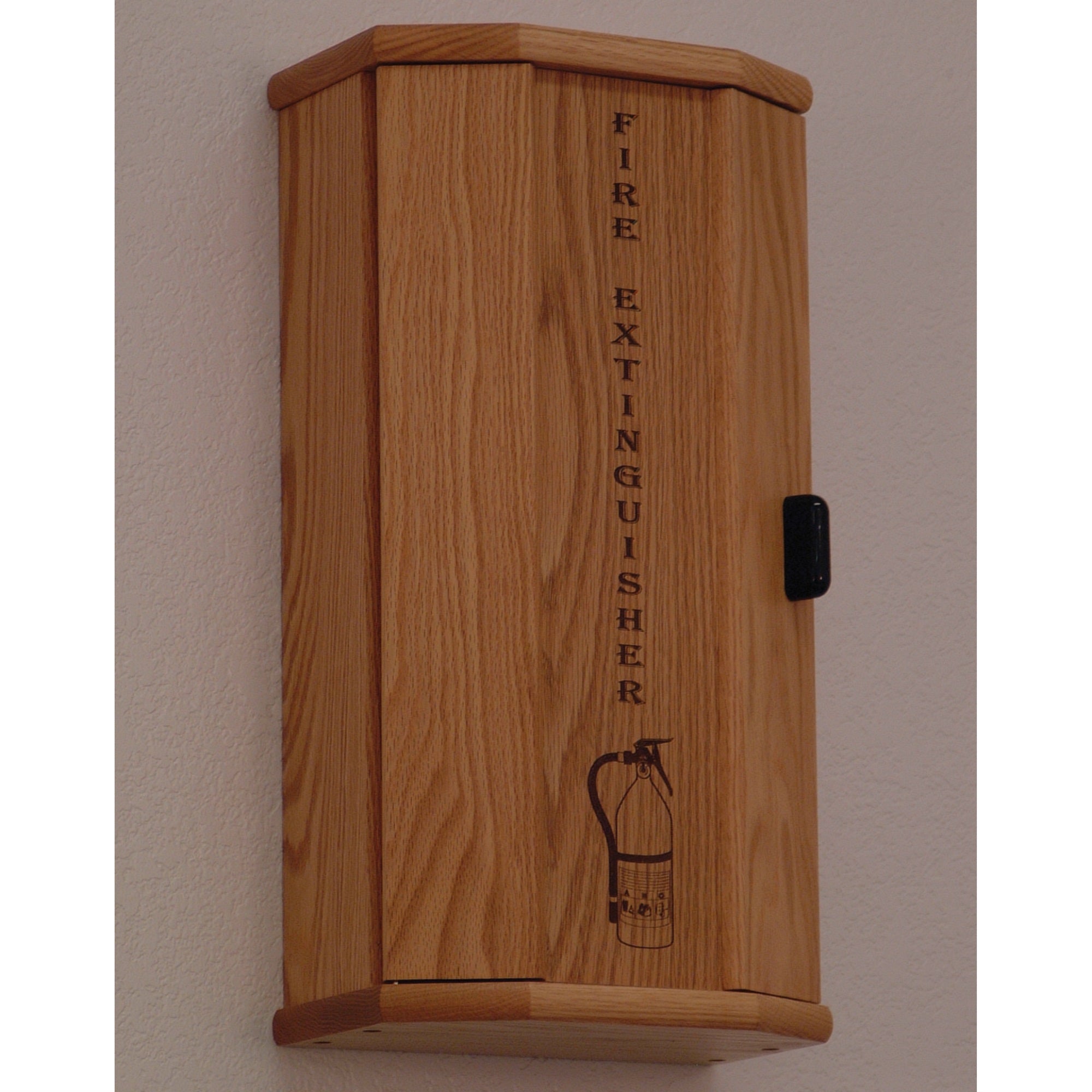 Wooden Mallet Fire Extinguisher Cabinet, 5 Lb. Capacity, Light Oak