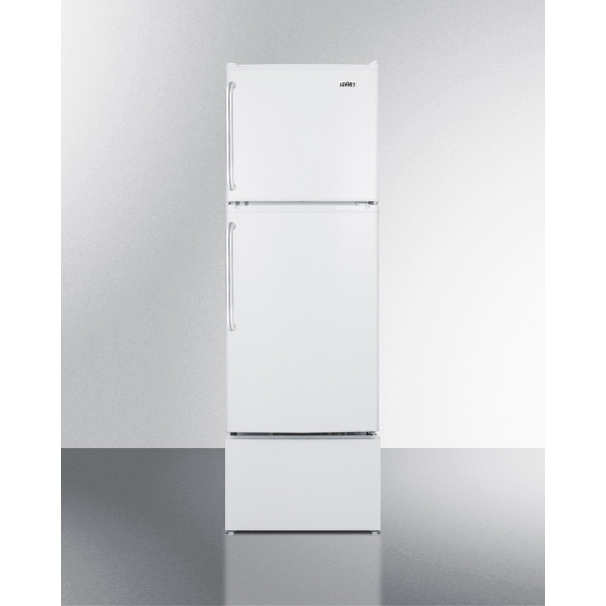 Senior Living Refrigerator-Freezer With Pedestal And Towel Bar Handles