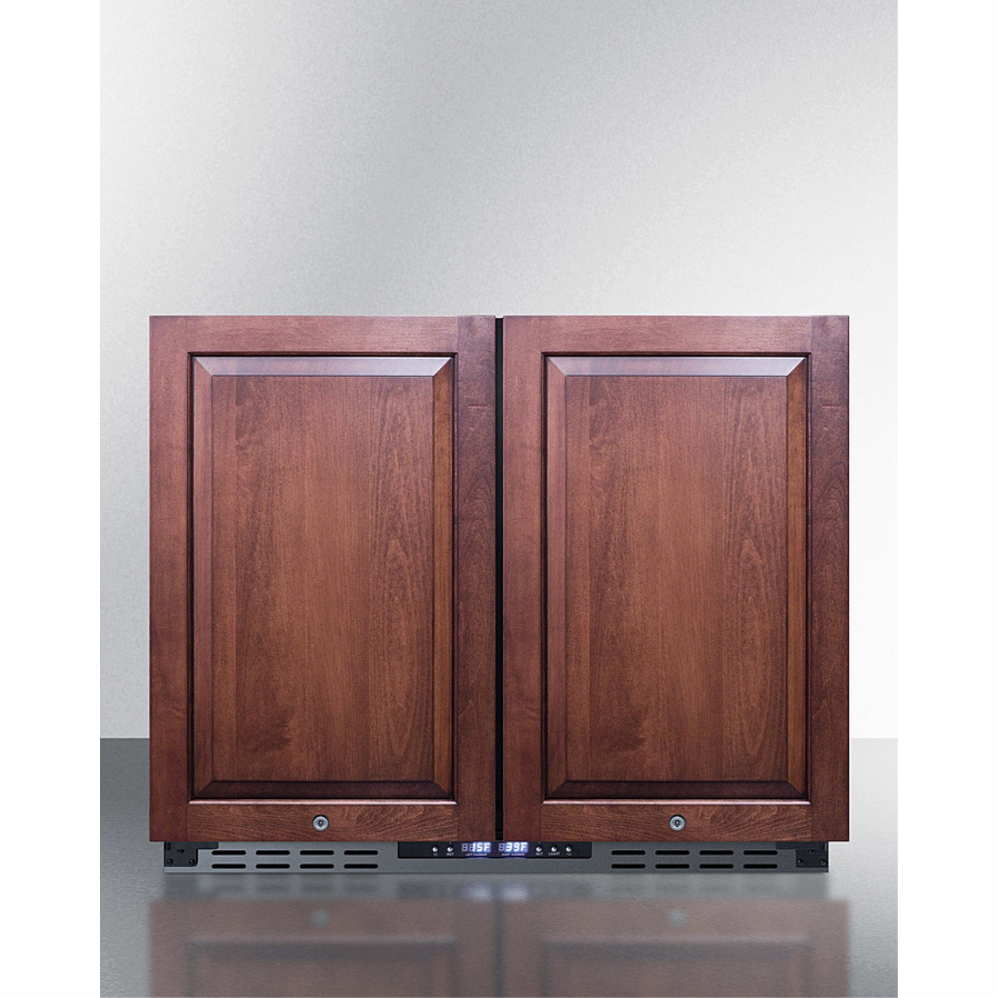 36'' Wide Ada Height Frost-Free Side-By-Side Undercounter Refrigerator-Freezer Black Cabinet, Panel-Ready Doors, And Digital Con