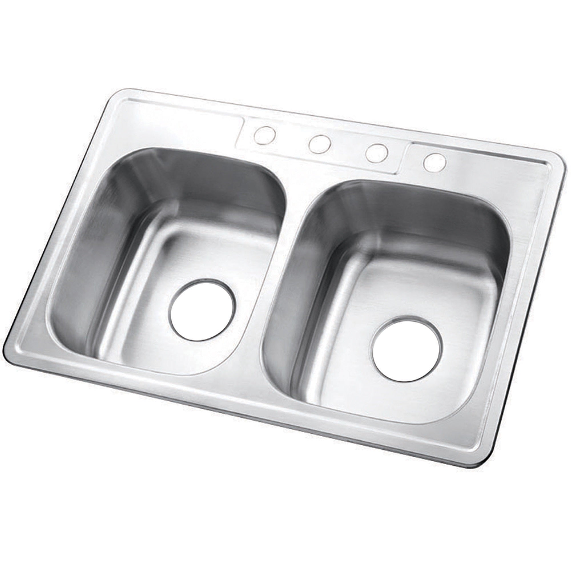 Gourmetier Gktd33227 Drop-In Double Bowl Kitchen Sink, Brushed
