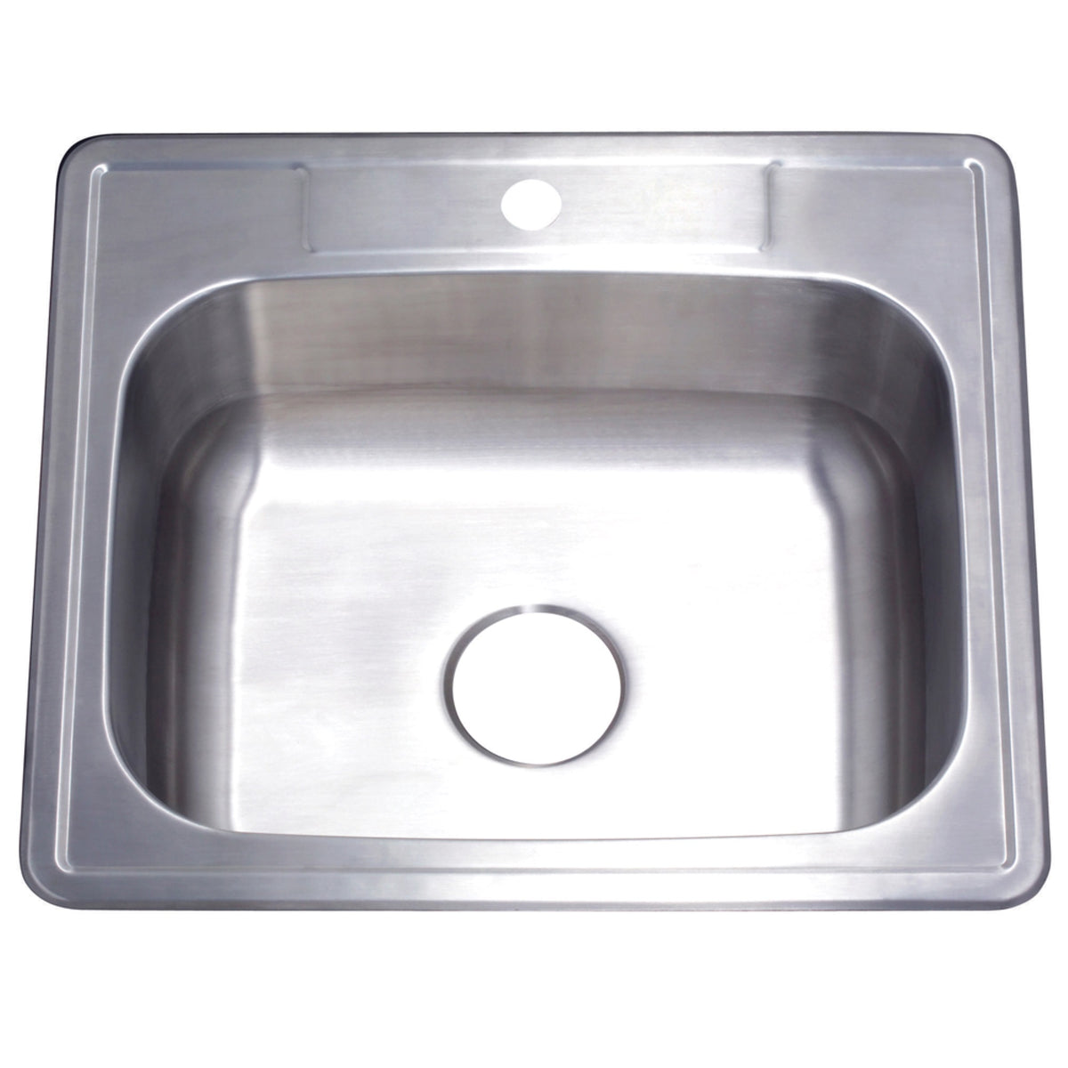 Gourmetier Gkts252281 Drop-In Single Bowl Kitchen Sink, Brushed