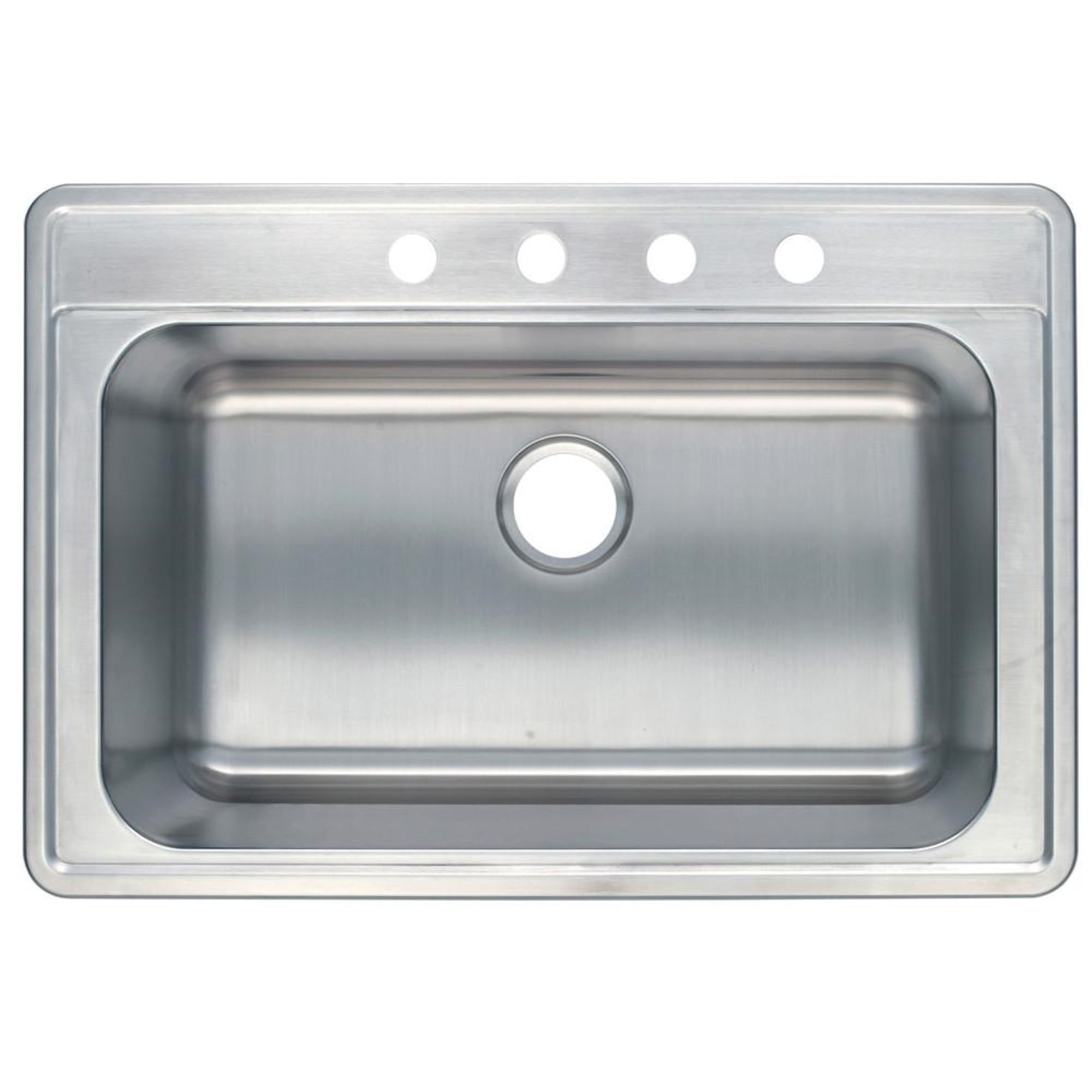 Gourmetier Gkts332290 Drop-In Single Bowl Kitchen Sink, Brushed