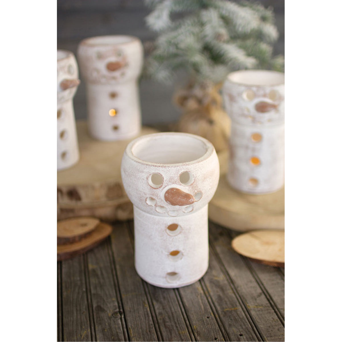 Clay Snowman Luminary