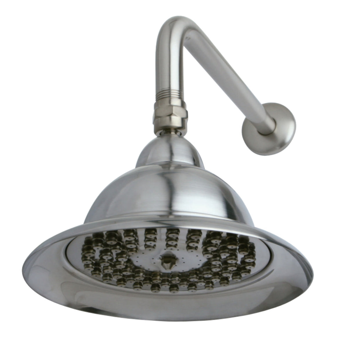 Kingston Brass K306C8Ck Vintage 6'' Dia. Bell Shape Brs Shower Head With 12''Shower Arm Combo, Brushed Nickel