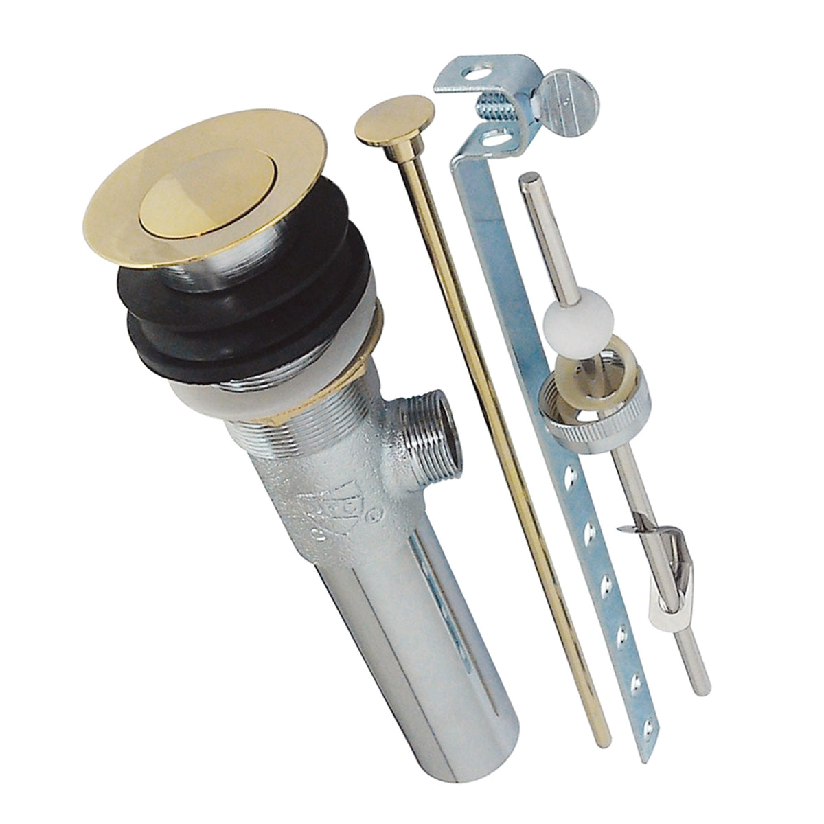 Kingston Brass Kb1002 Brass Pop-Up Drain With Overflow Hole, 22 Gauge, Polished Brass