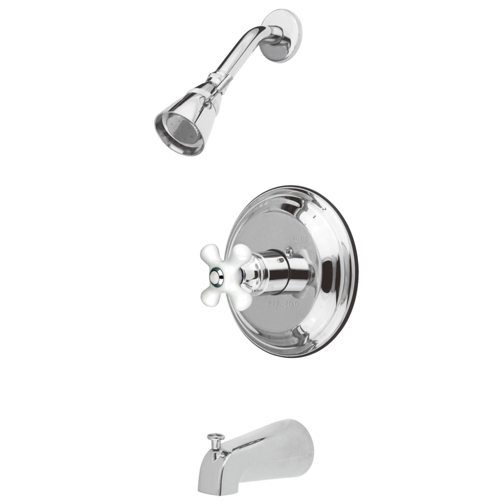 Kingston Brass Kb3631Px Restoration Tub & Shower Faucet, Polished Chrome