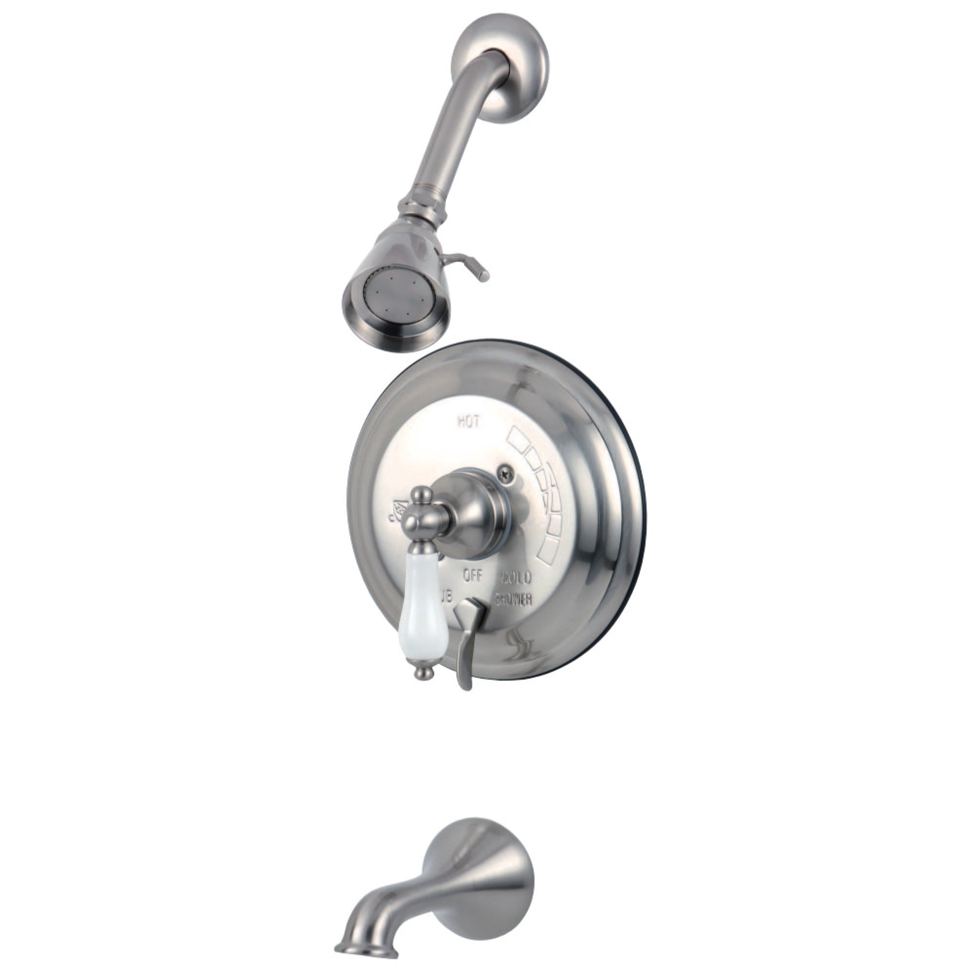Kingston Brass Kb36380Pl Restoration Tub & Shower Faucet, Brushed Nickel