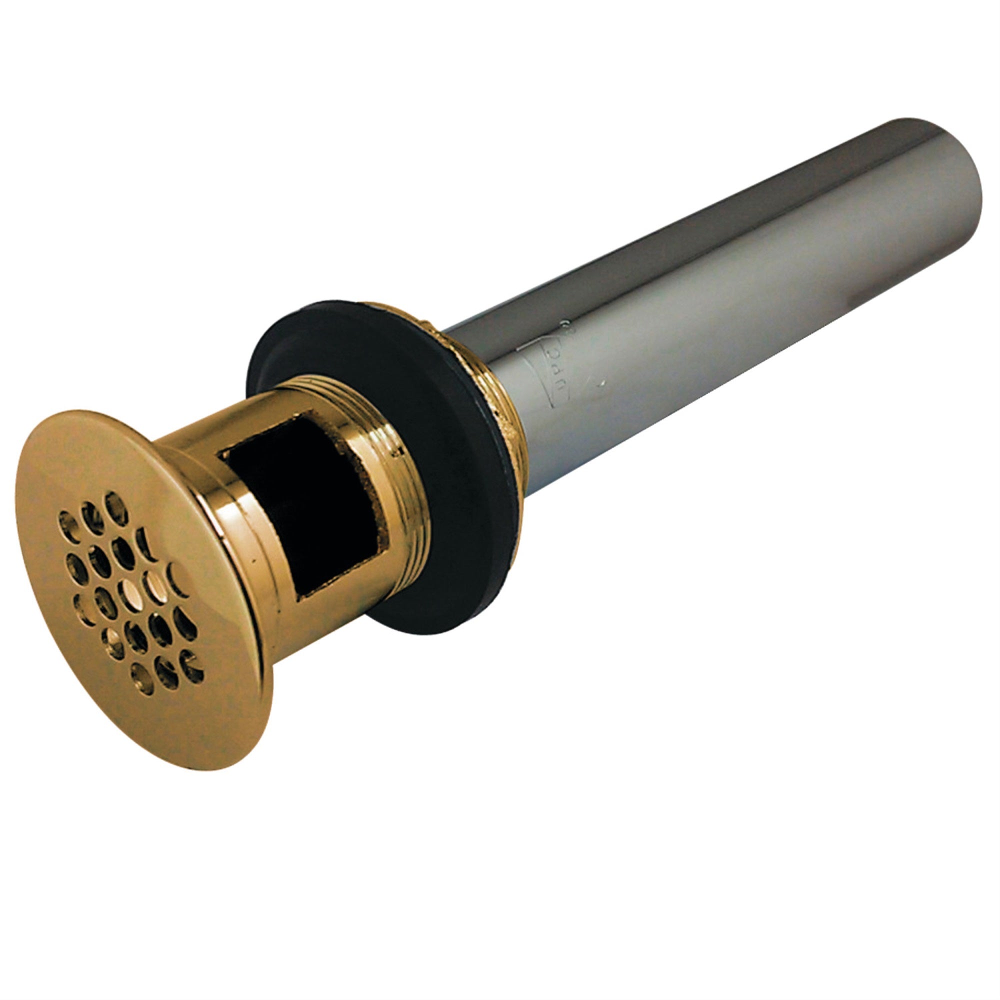 Kingston Brass Kb5002 19-Hole Grid Drain With Overflow, 17 Gauge, Polished Brass