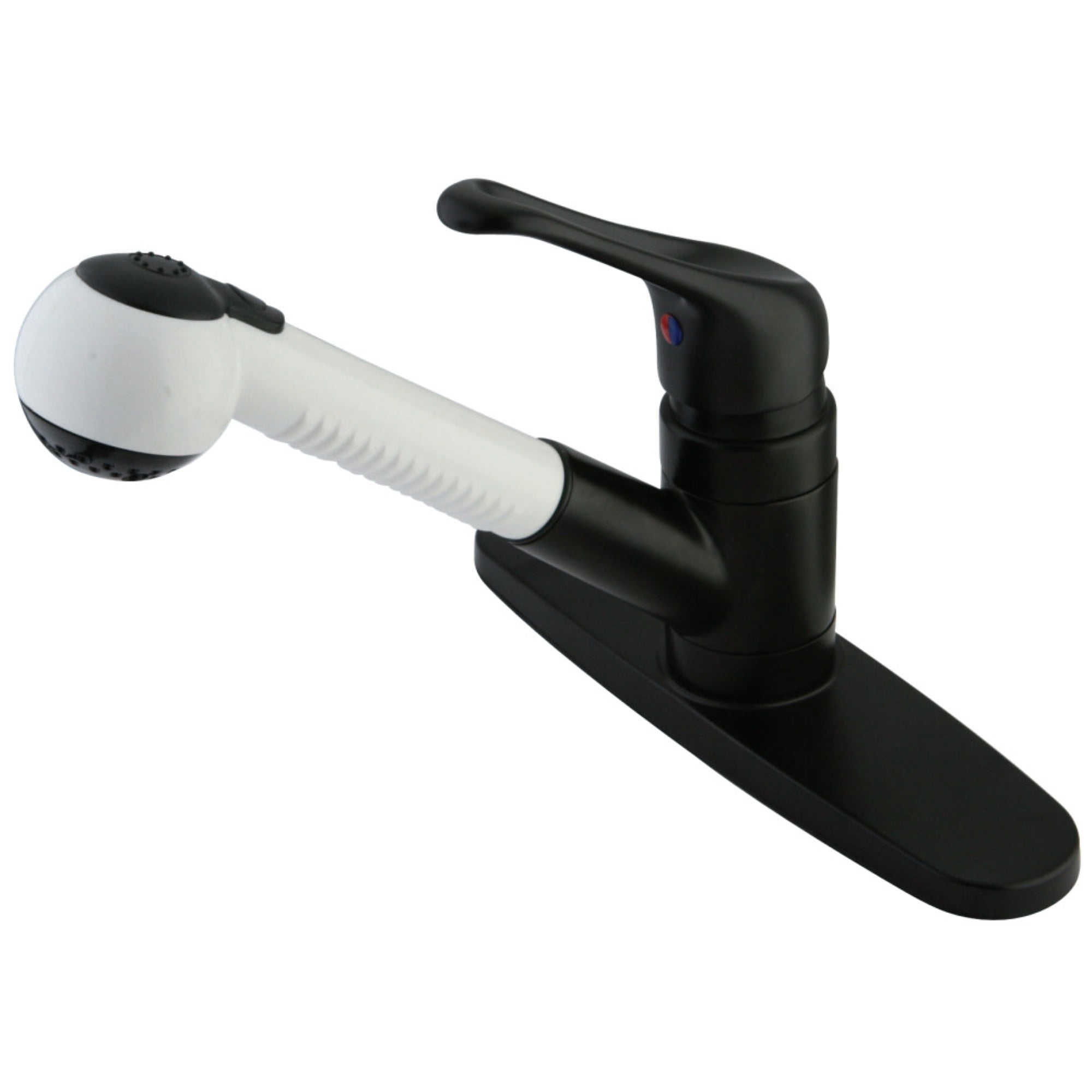 Kingston Brass Kb705 Wyndham Single Loop Handle Pull-Out Kitchen Faucet With Sprayer, Oil Rubbed Bronze