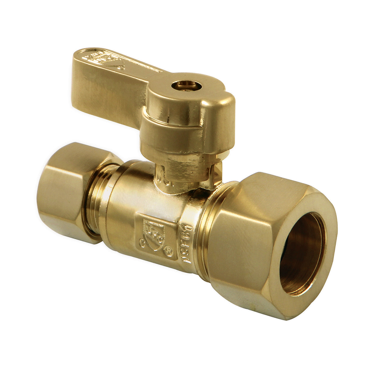 Kingston Brass Kf5335Bb 5/8-Inch Od X 3/8-Inch Od Comp Straight Stop Valve, Brushed Brass