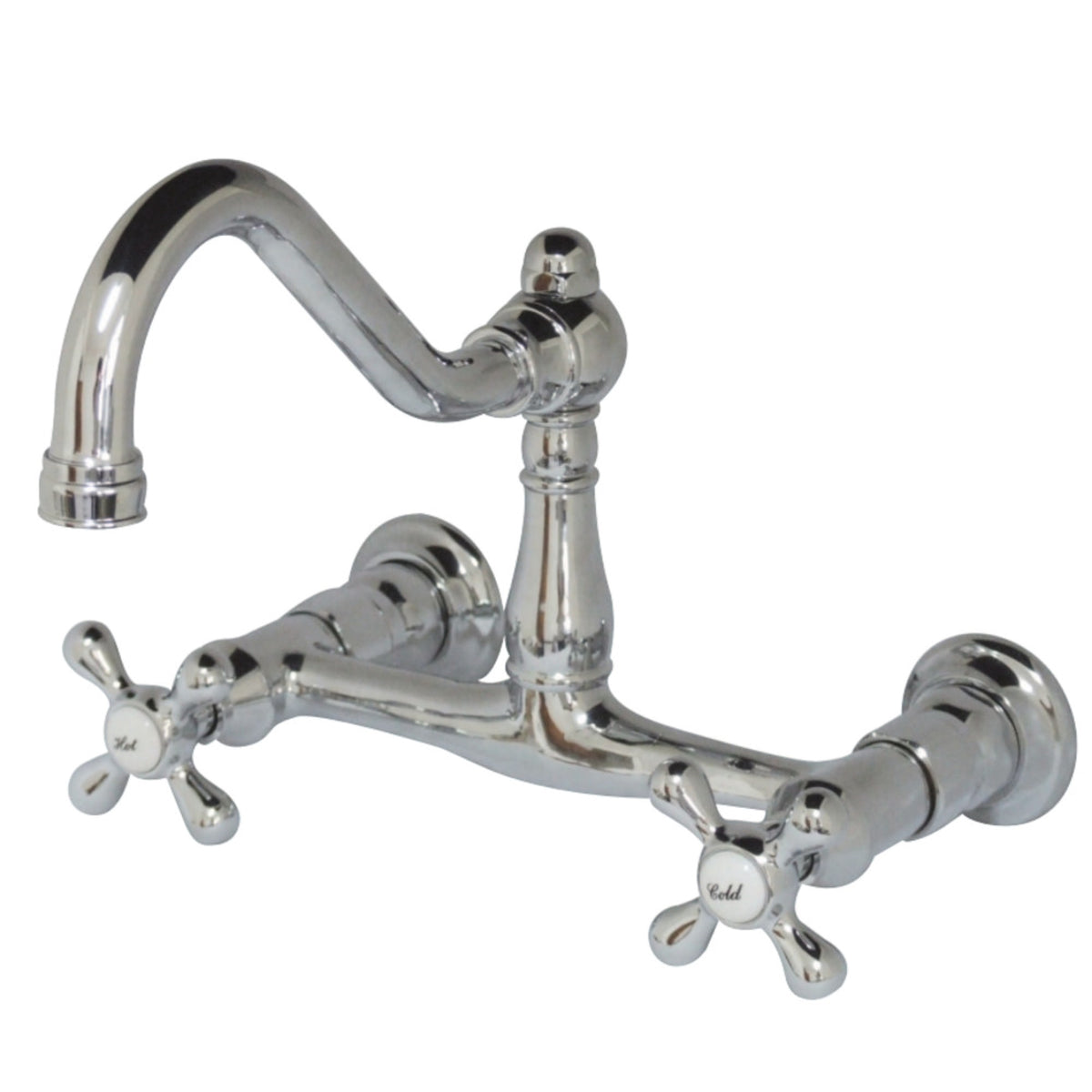 Kingston Brass Ks3241Ax Wall Mount Bathroom Faucet, Polished Chrome