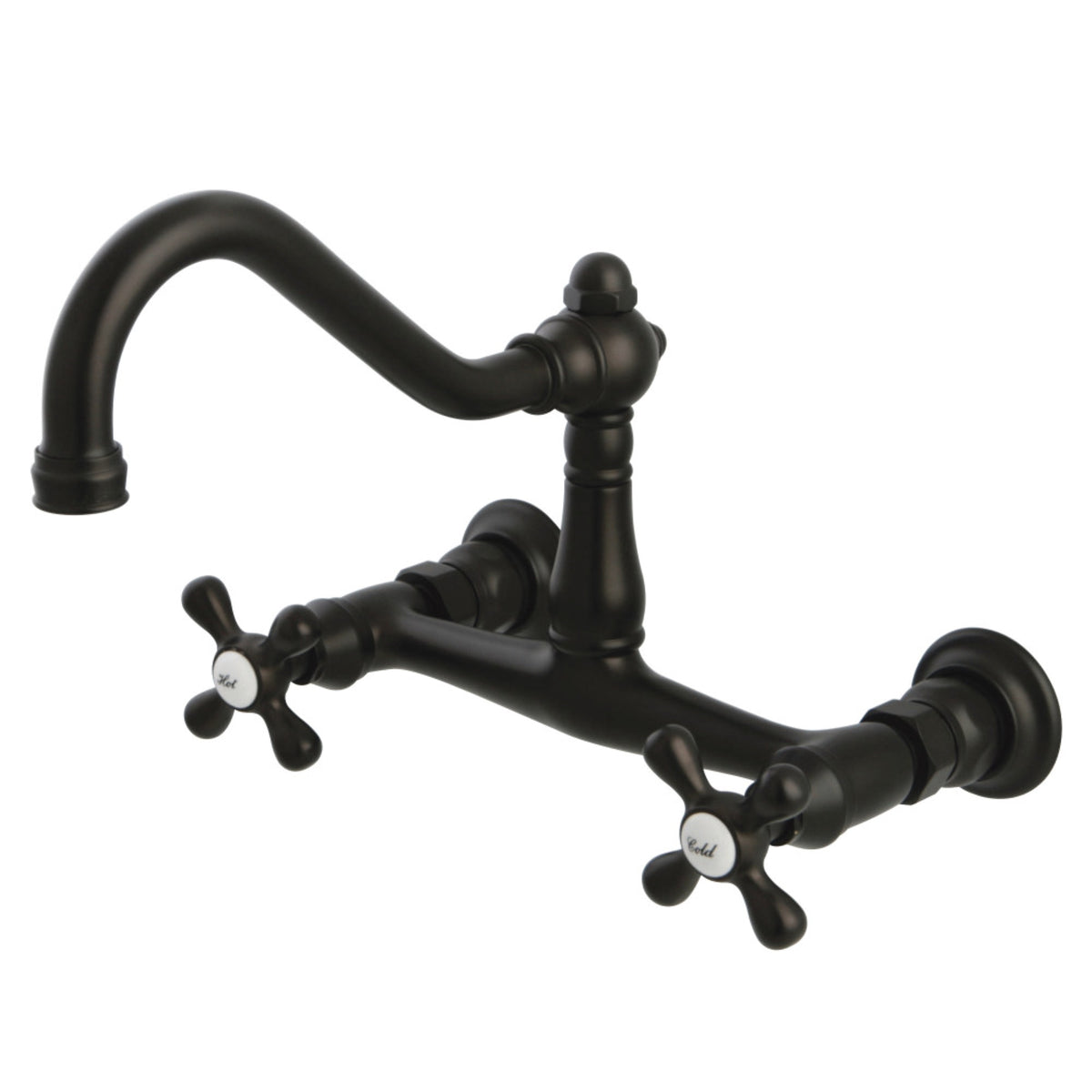 Kingston Brass Ks3245Ax Wall Mount Bathroom Faucet, Oil Rubbed Bronze