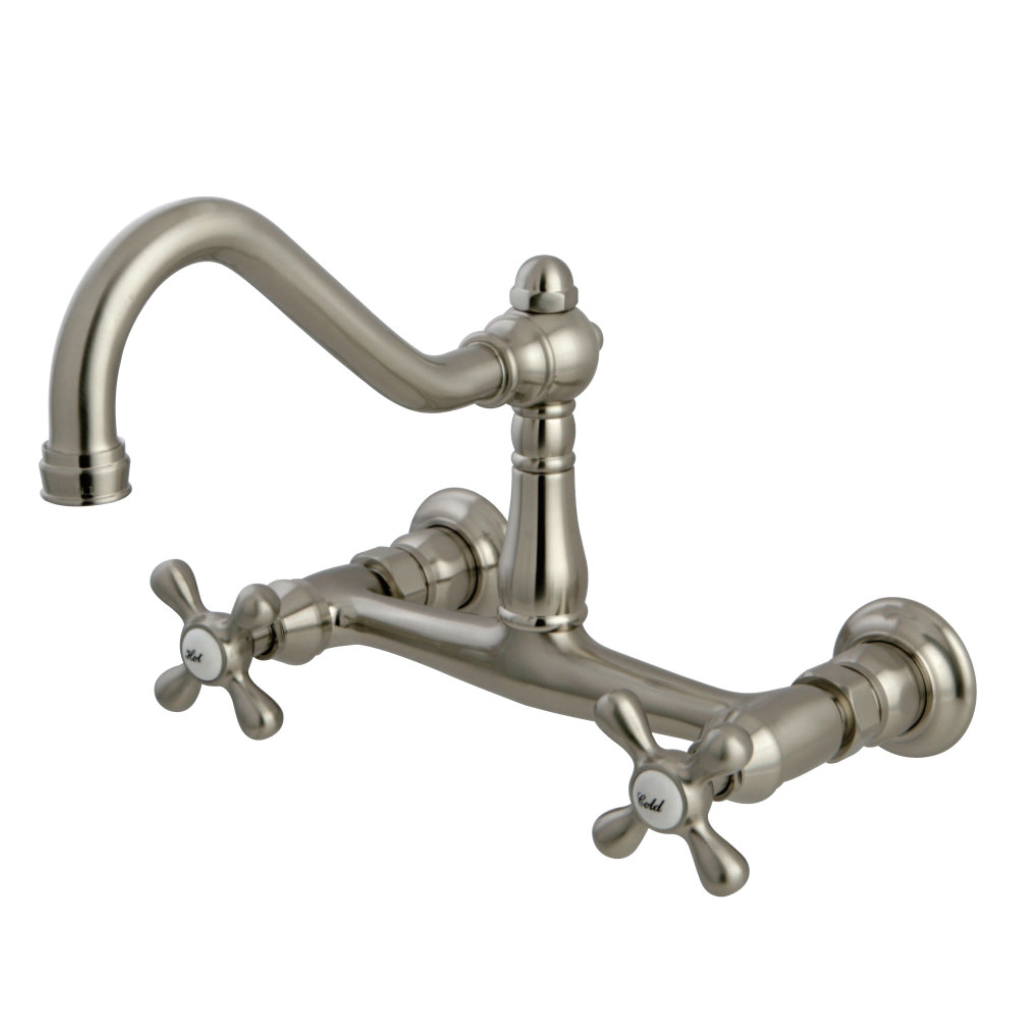 Kingston Brass Ks3248Ax Wall Mount Bathroom Faucet, Brushed Nickel