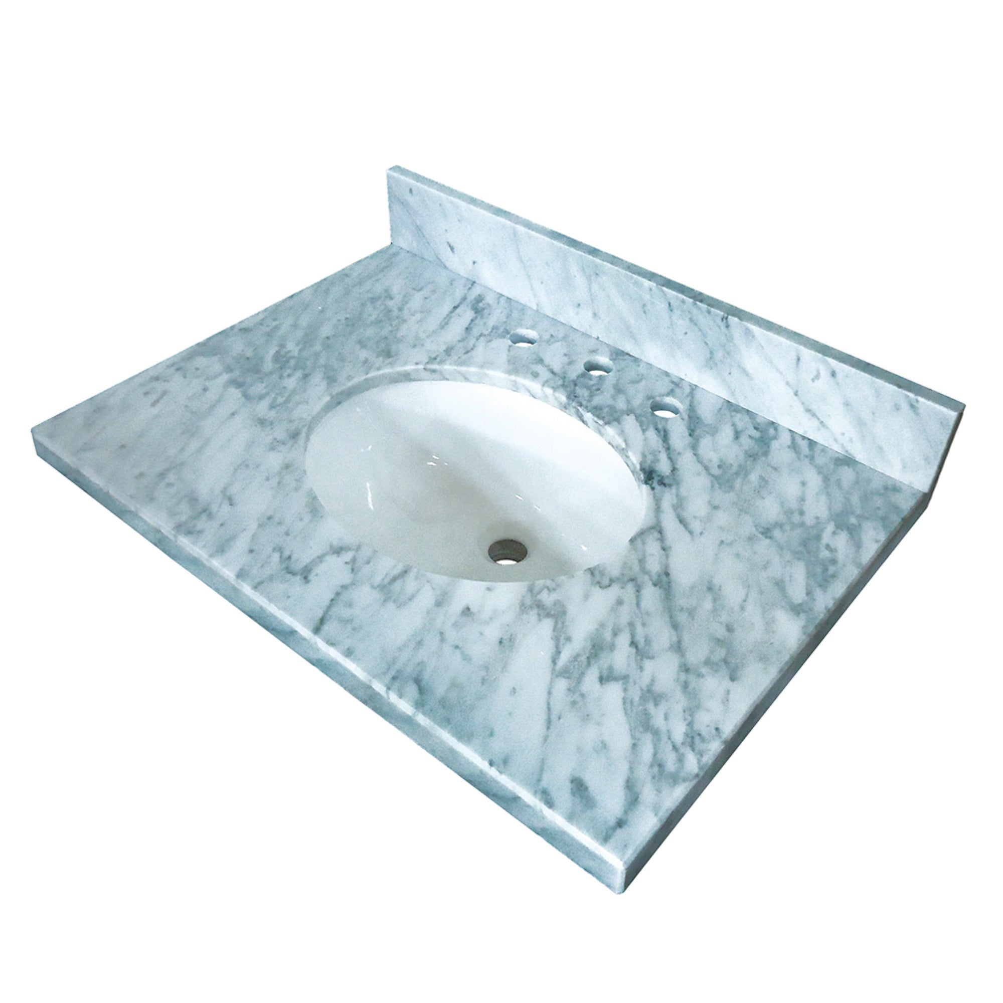 Fauceture Kvpb3022M38 Templeton 30-Inch X 22-Inch Marble Vanity Top With Undermount Sink, Carrara Marble