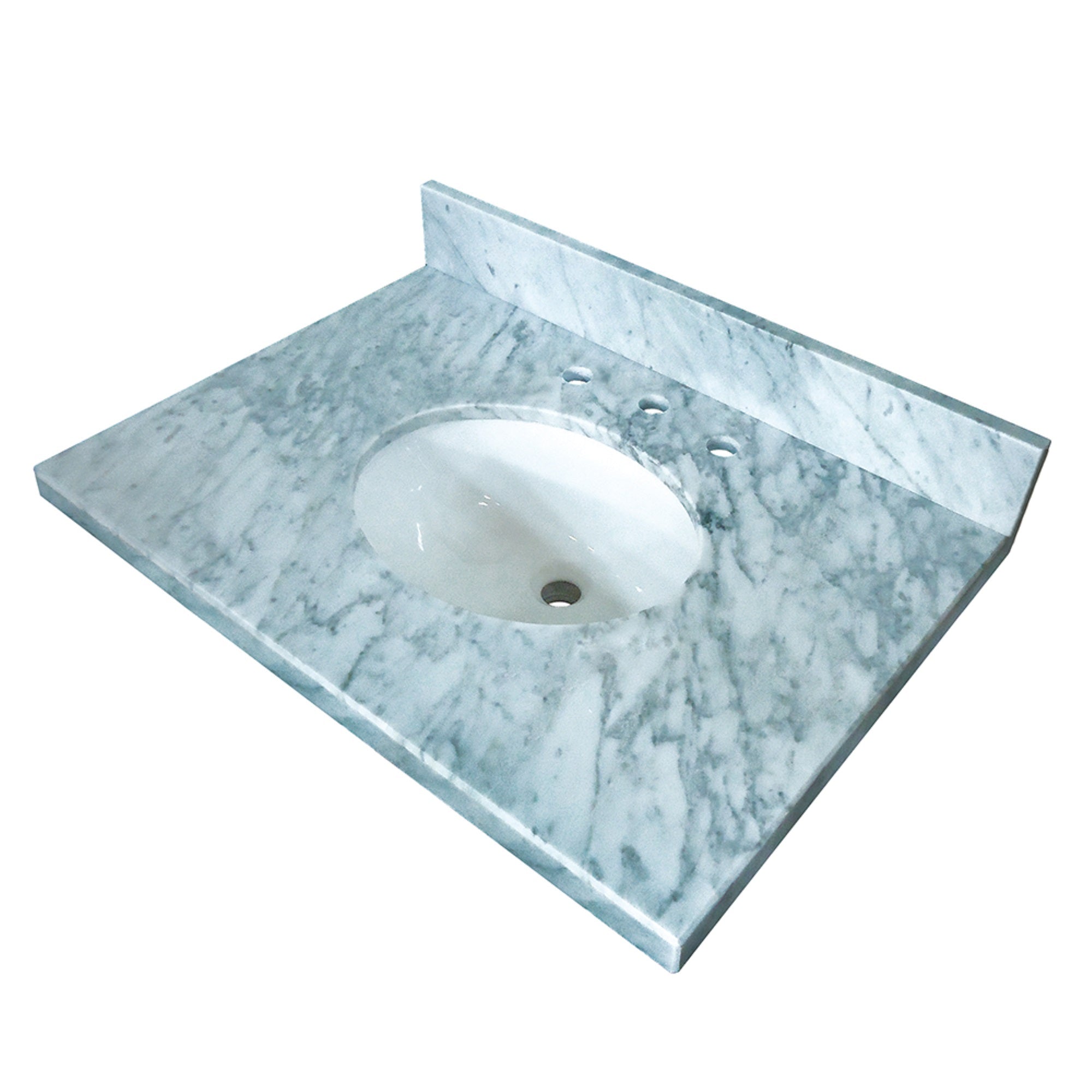 Fauceture Kvpb3622M38 Templeton 36-Inch X 22-Inch Marble Vanity Top With Undermount Sink, Carrara Marble