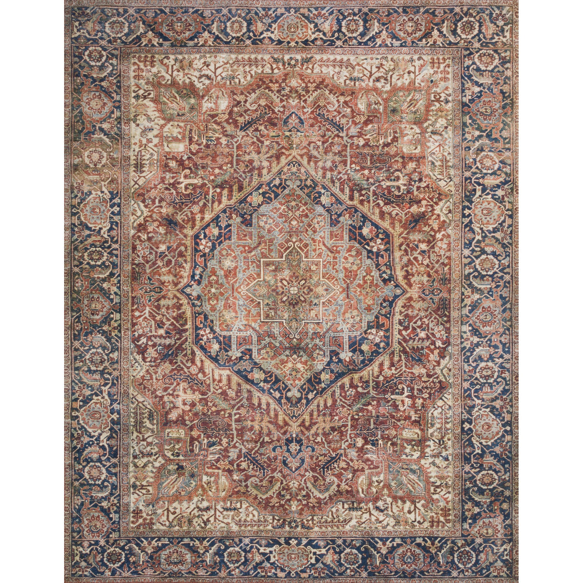 Layla Red / Navy - 2'-0'' X 5'-0''
