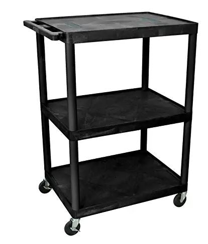 Luxor Black Endura 3 Shelf Cart