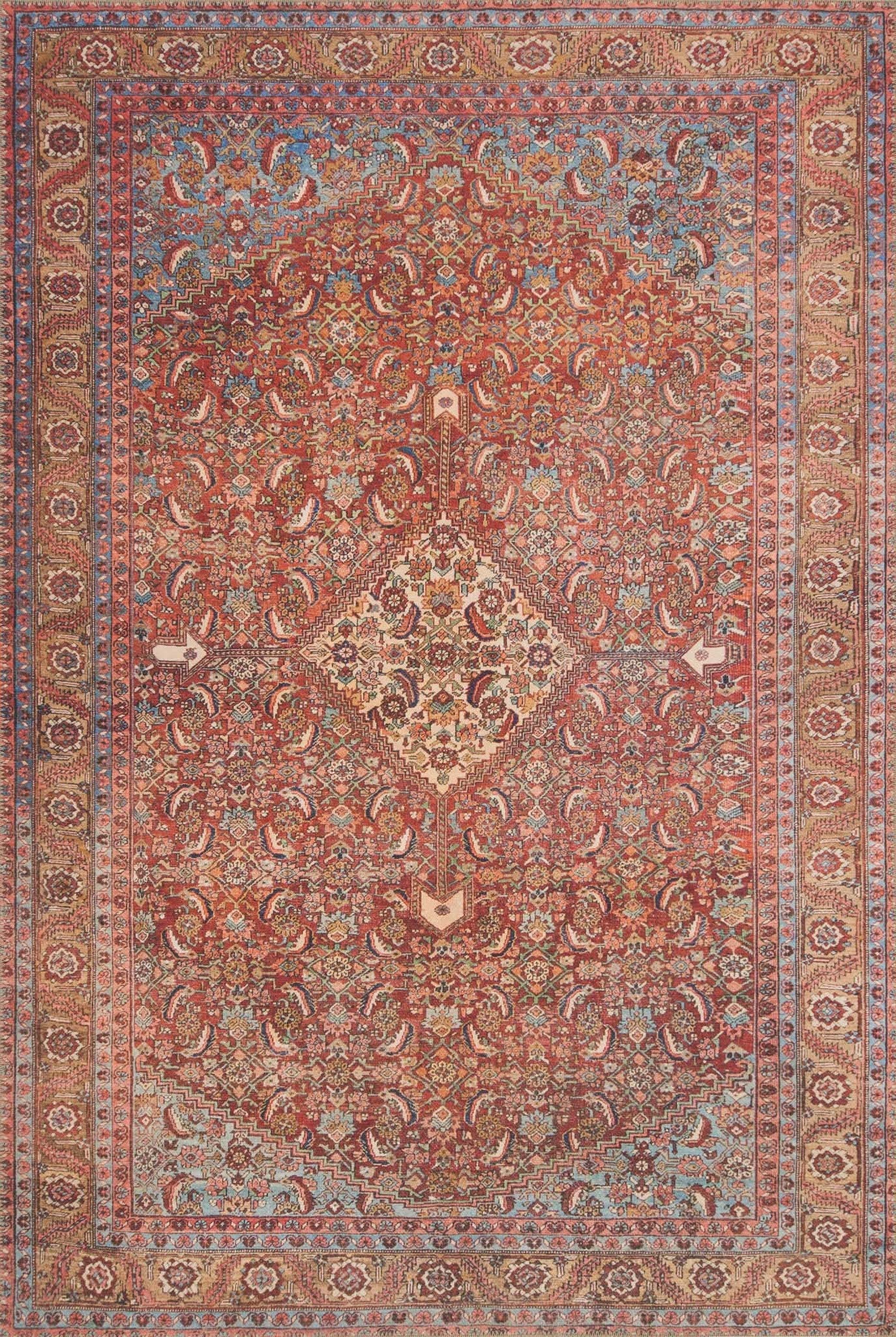 Loren Collection Lq-06 Red / Multi - 5'-0'' X 7'-6''