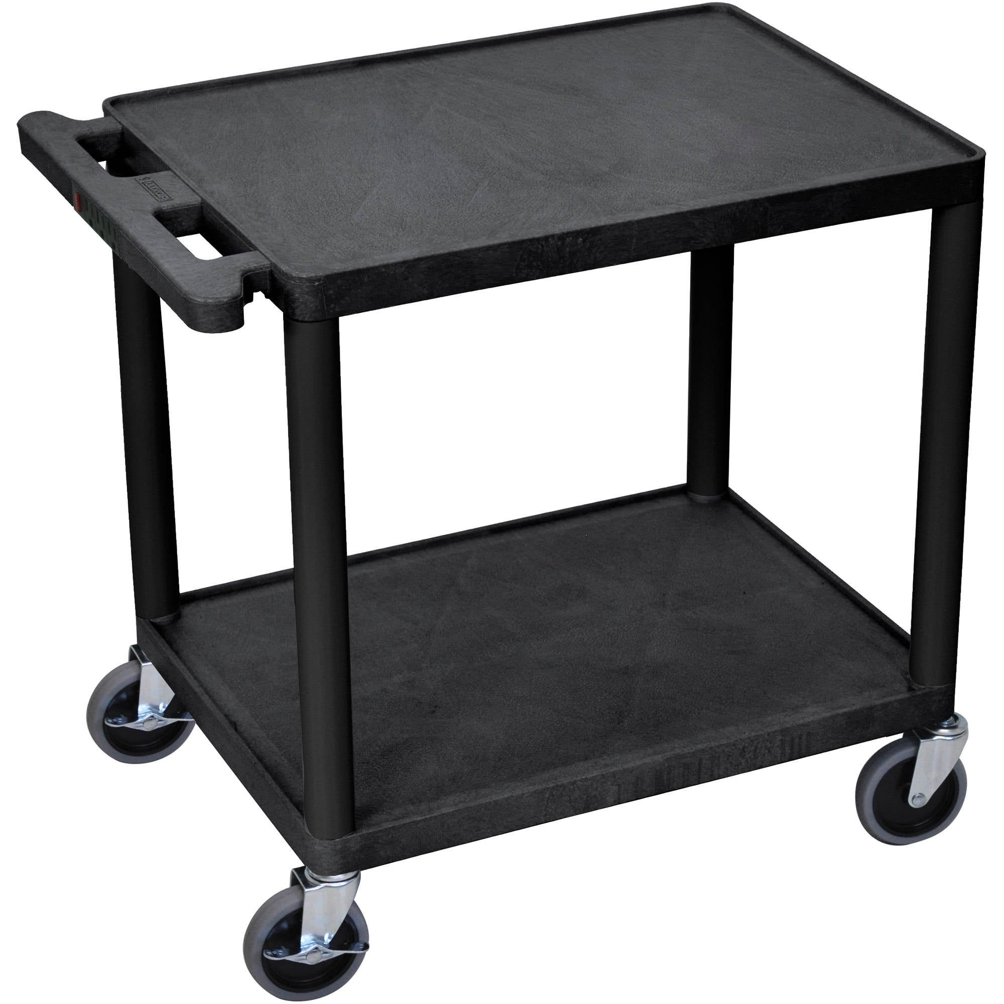 Luxor Black 2 Shelf A/V Cart 26'' H