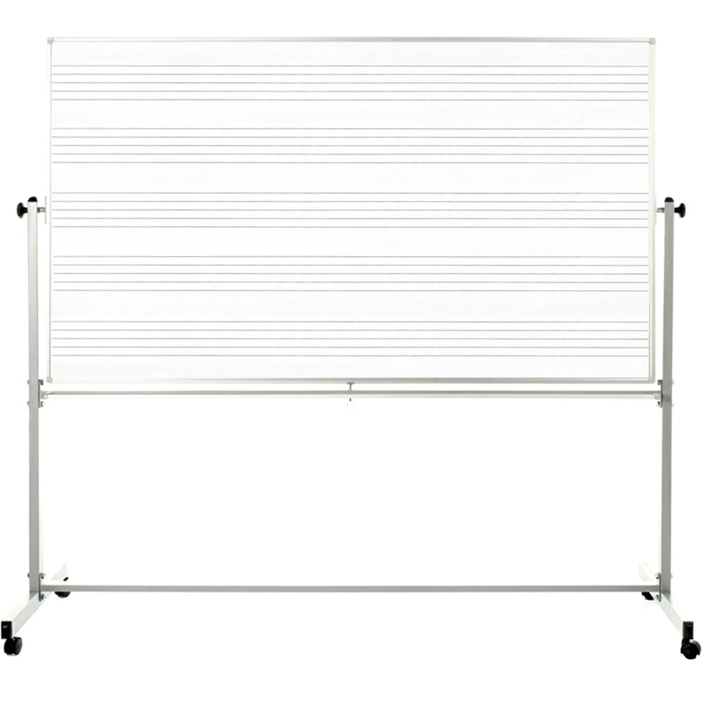 Luxor Reversible Mobile Magnetic 72X48 Magnetic Music Whiteboard