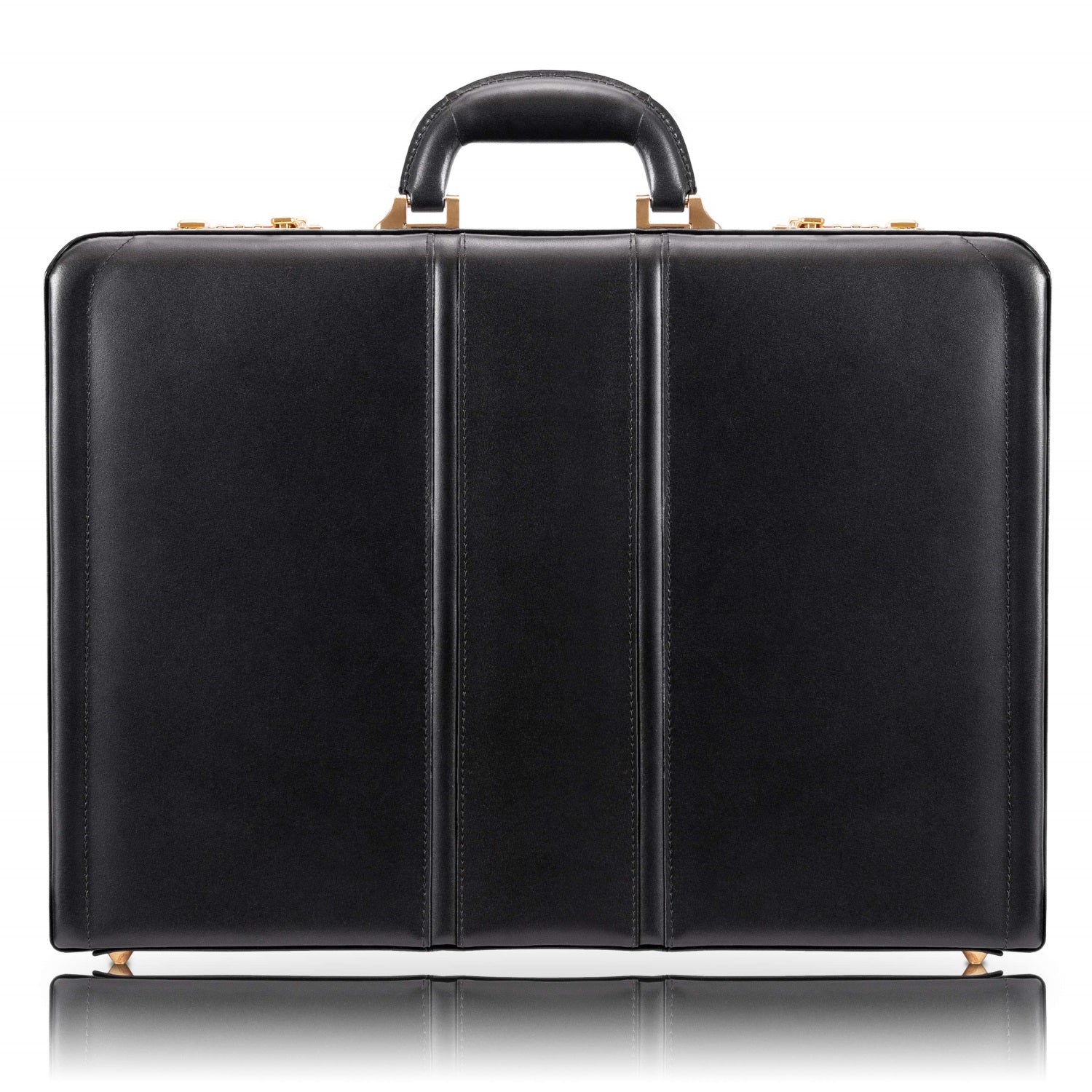 V Series | Daley | Leather 3.5'' Attach Briefcase - Black