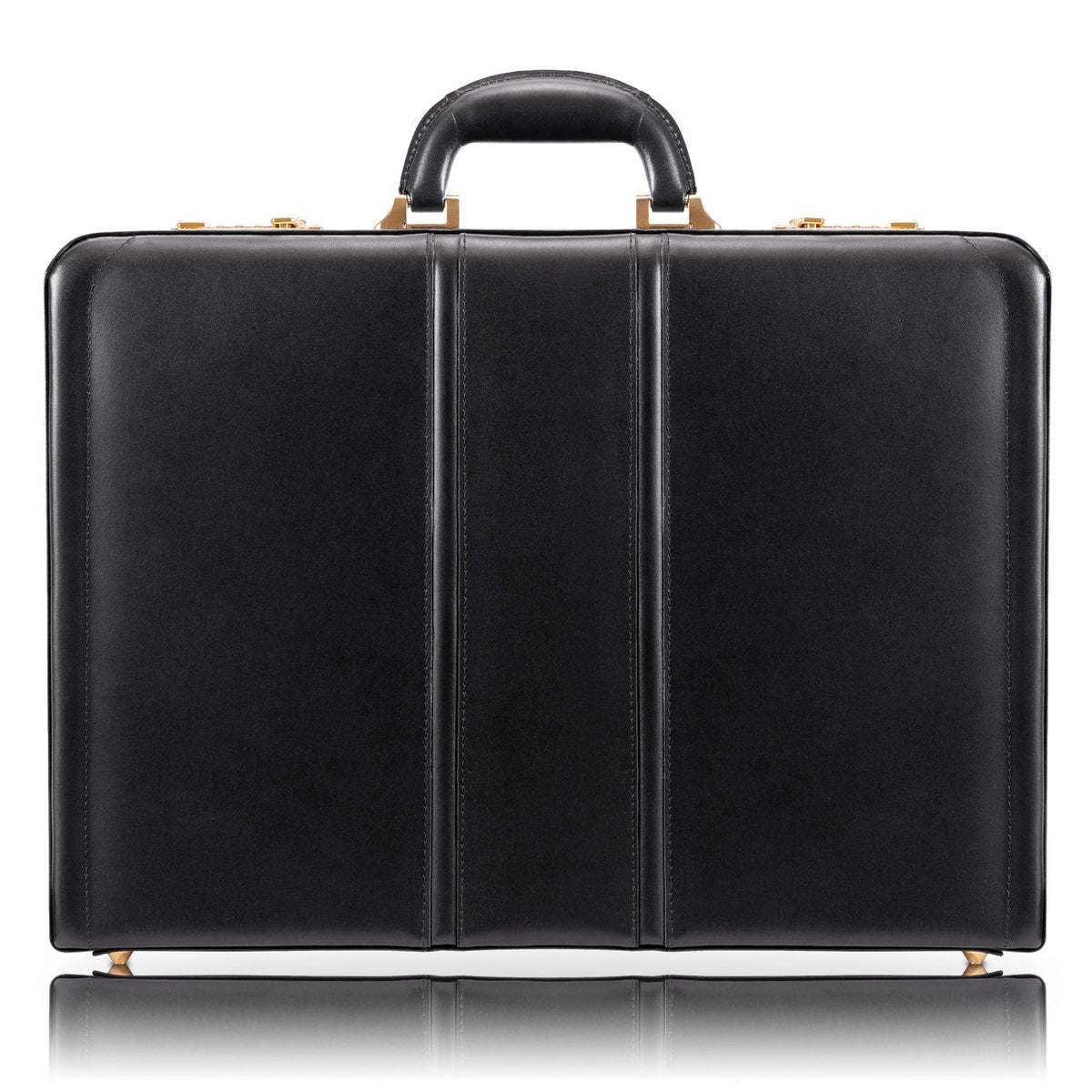 V Series | Daley | Leather 3.5'' Attach Briefcase - Black