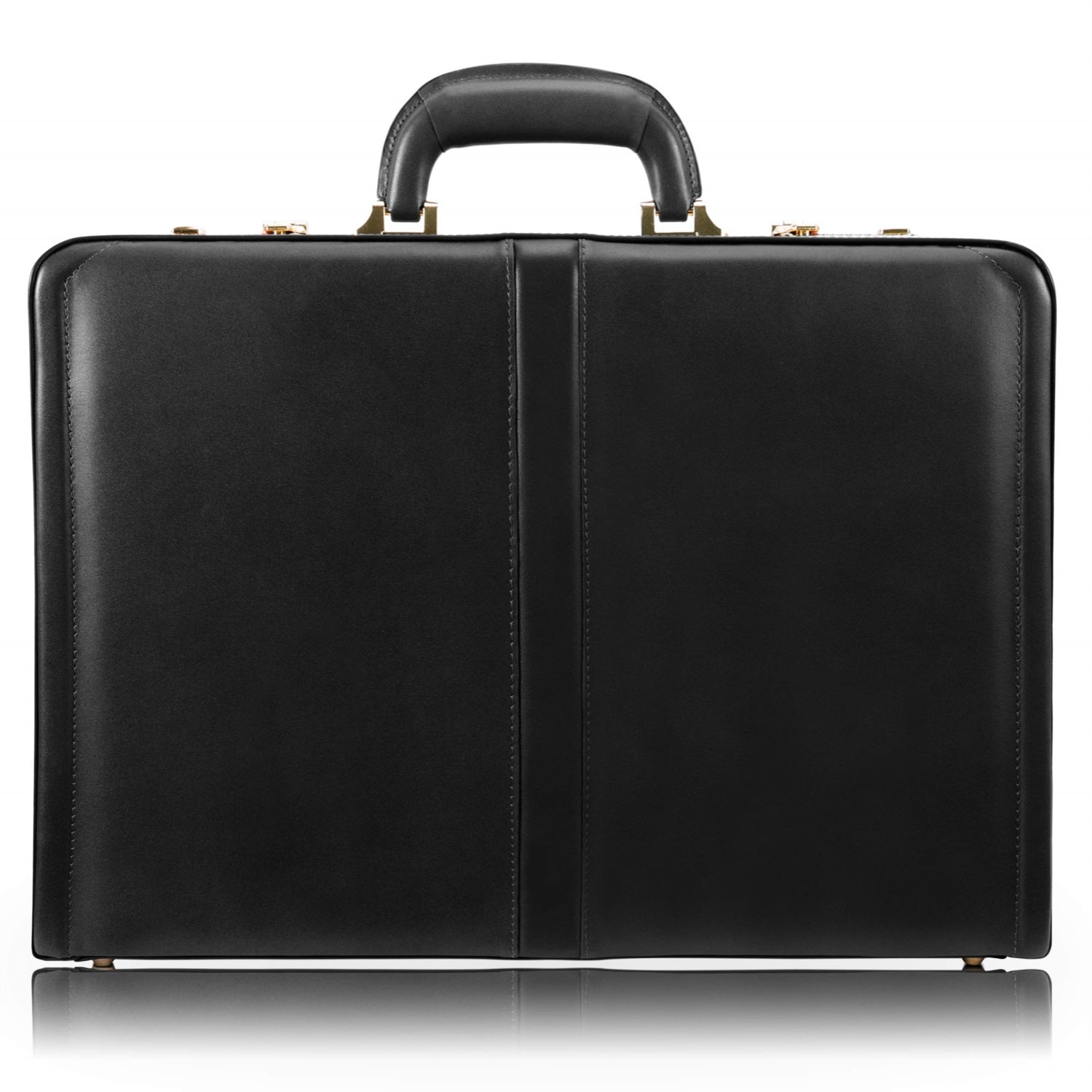V Series | Reagan | Leather 3.5'' Attach Briefcase - Black