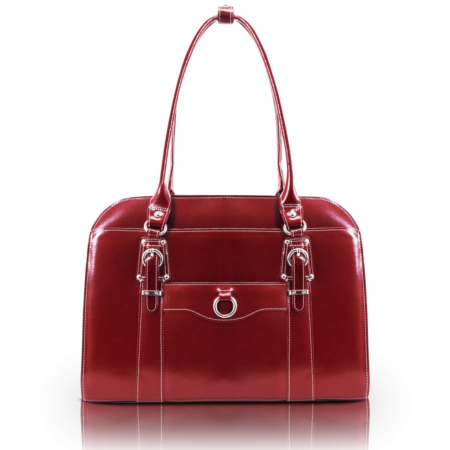 W Series | Hillside | 14'' Leather Ladies' Laptop Briefcase - Red