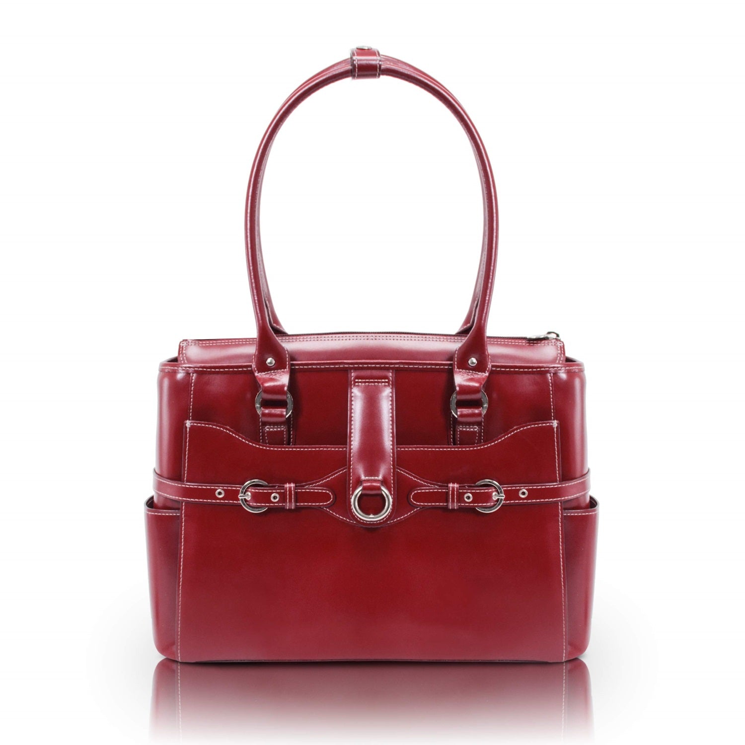 W Series | Willow Springs | 15'' Leather Ladies' Laptop Briefcase - Red