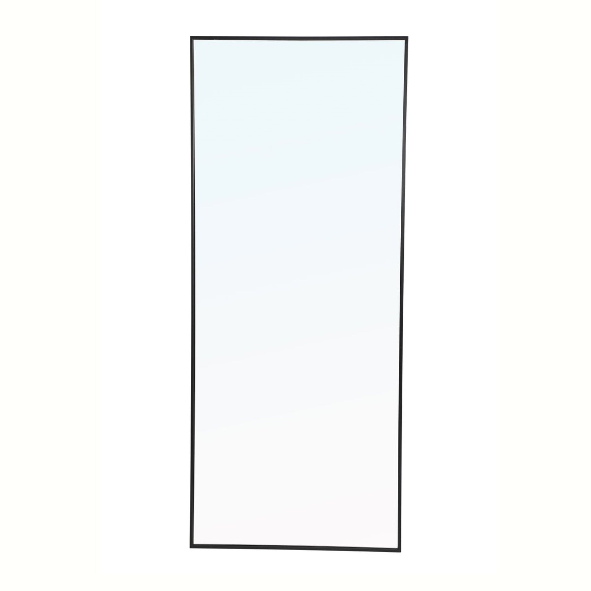Metal Frame Rectangle Mirror 30 Inch Black