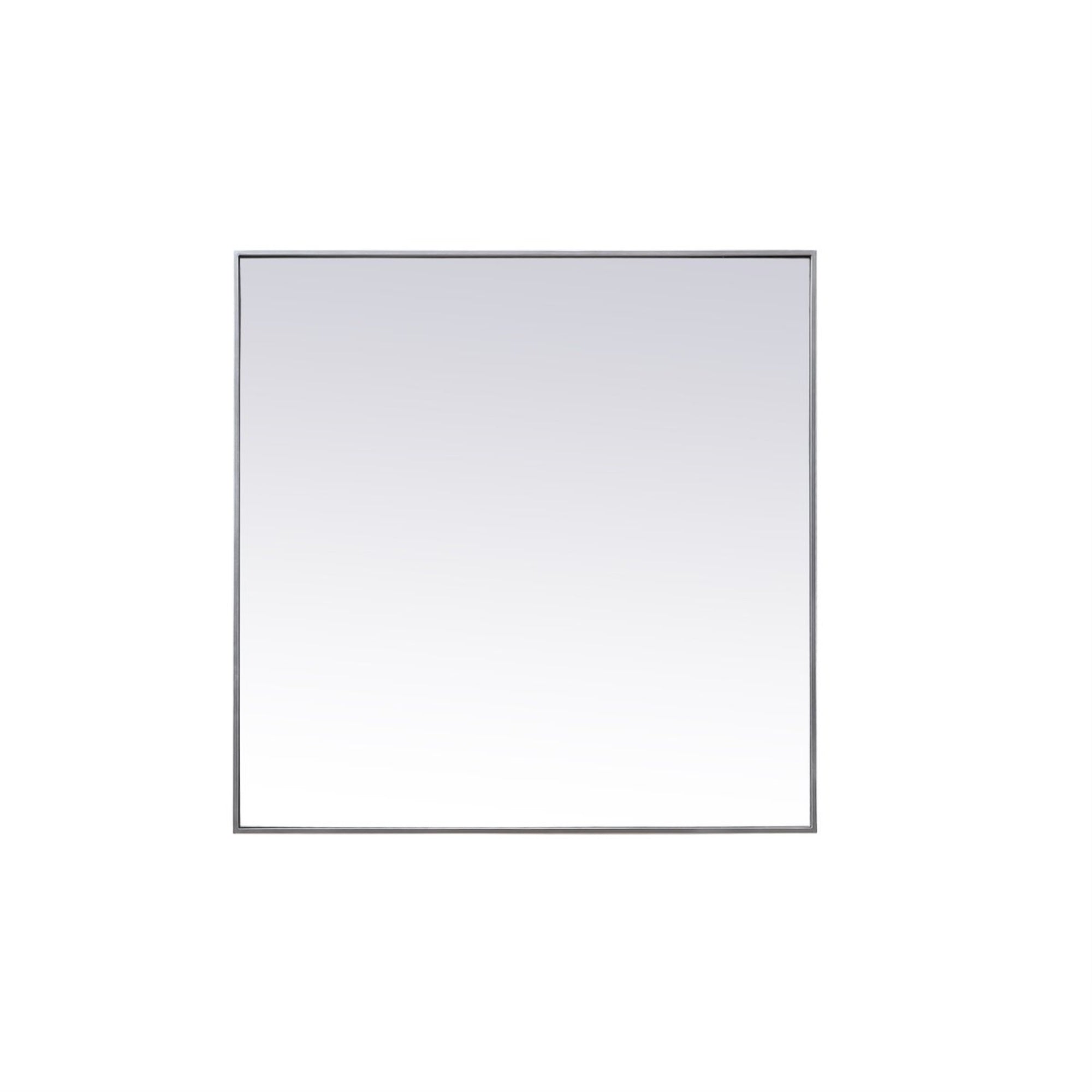 Metal Frame Square Mirror 42 Inch In Silver