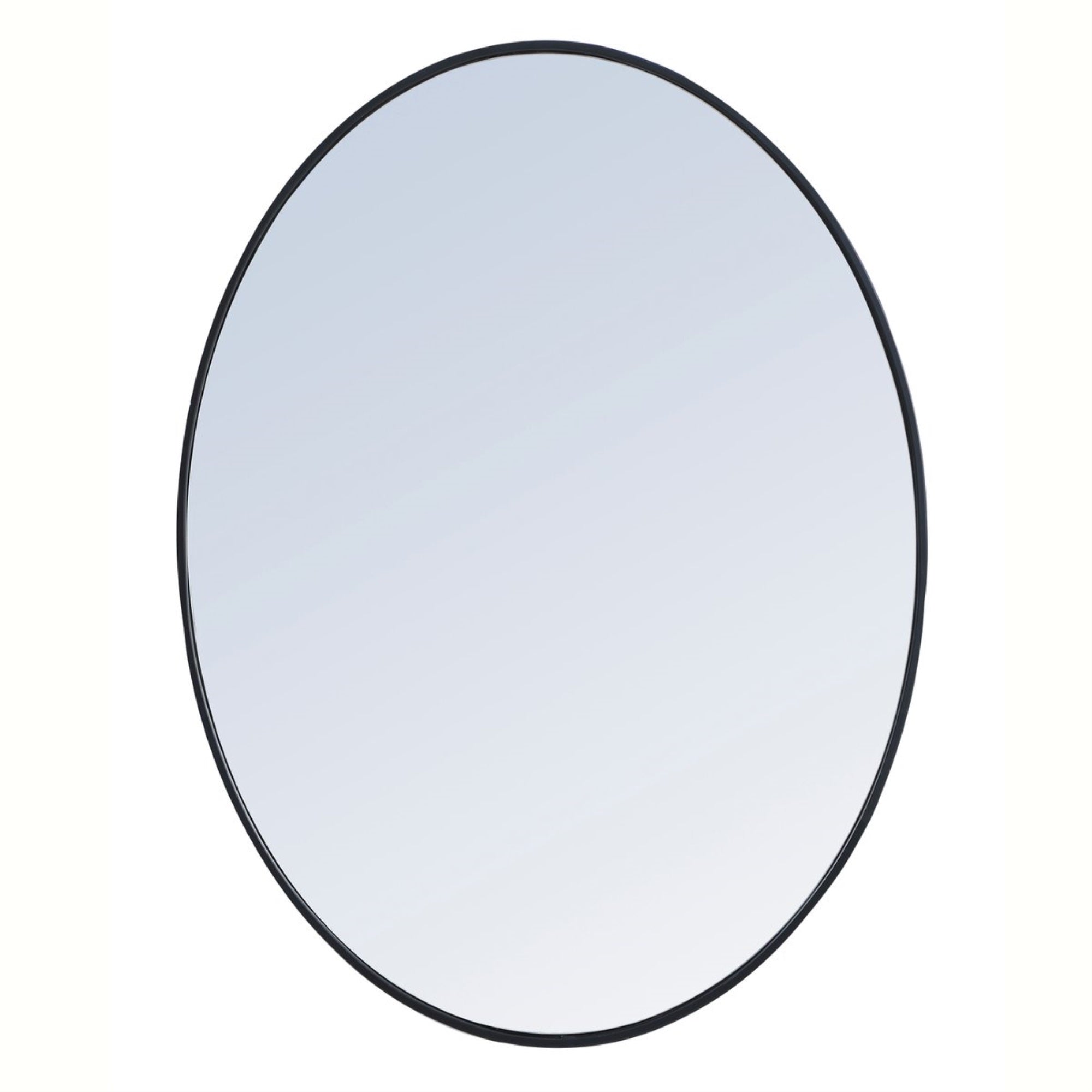 Metal Frame Oval Mirror 40 Inch In Black