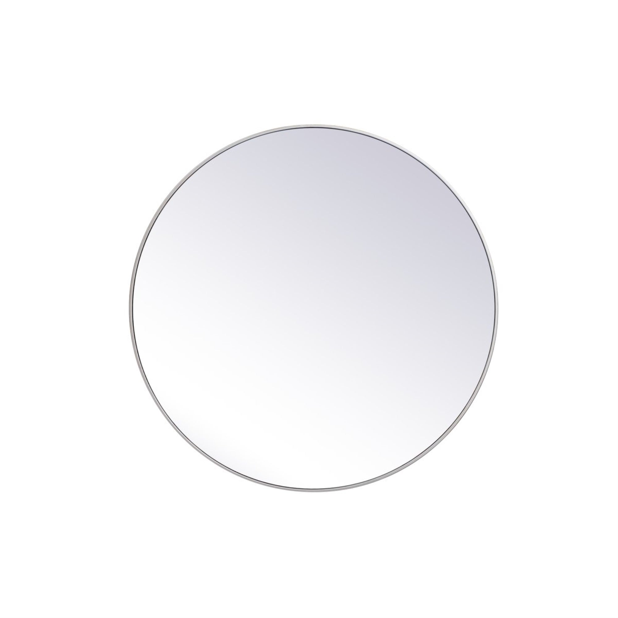 Metal Frame Round Mirror 45 Inch In Silver