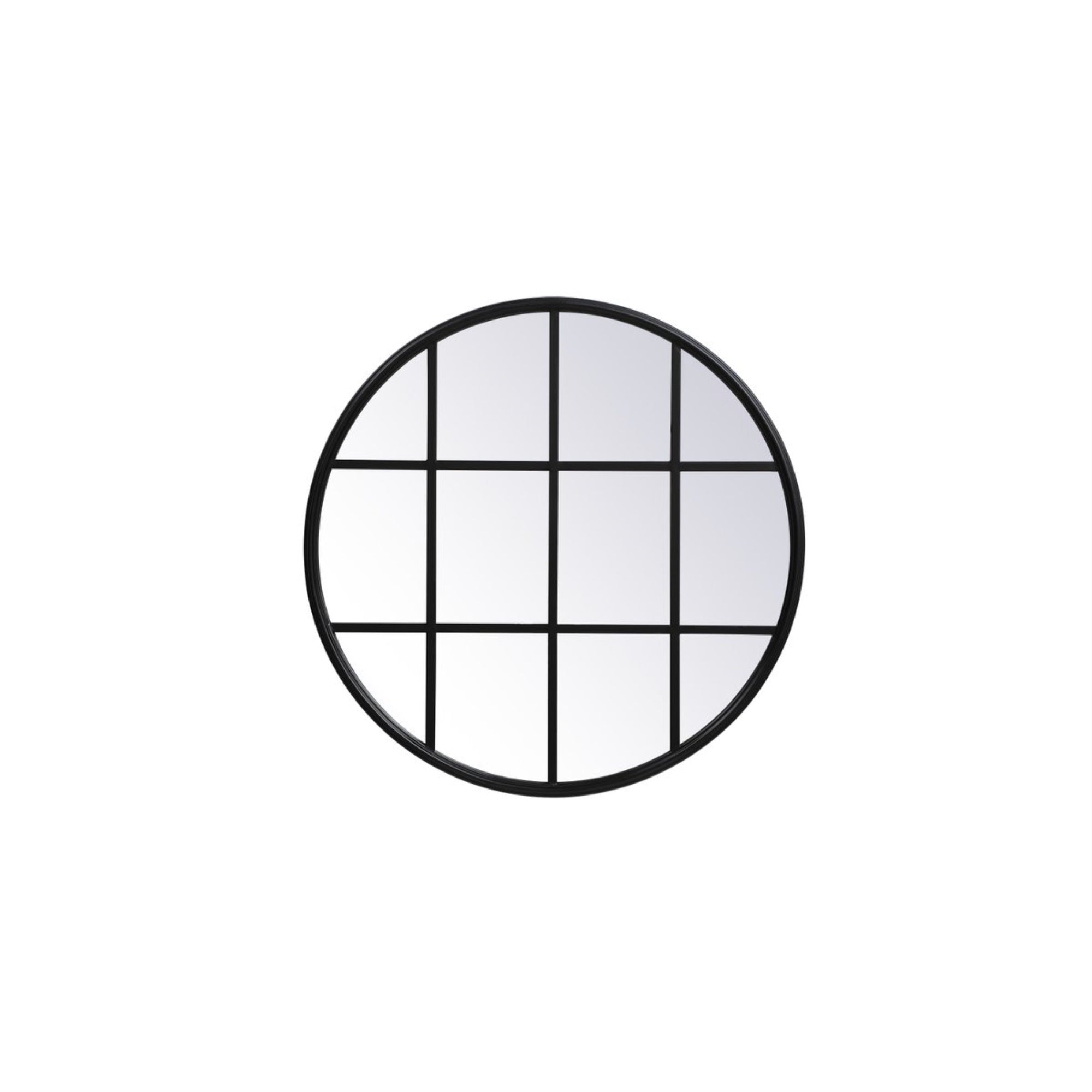 Metal Windowpane Mirror 28 Inch In In X 28 Inch In In Black