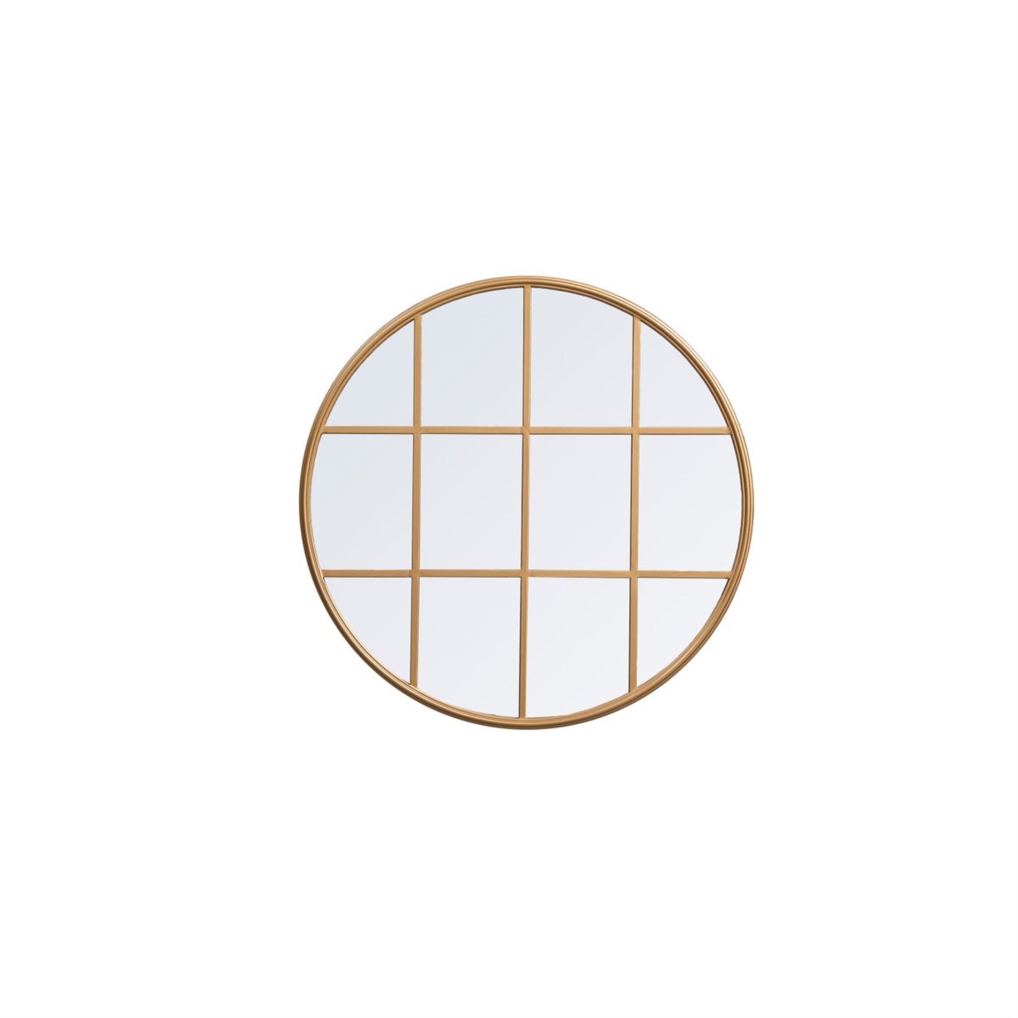 Metal Windowpane Mirror 32 Inch In In X 32 Inch In In Brass