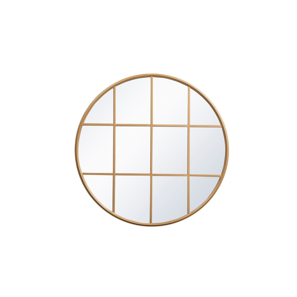 Metal Windowpane Mirror 36 Inch In X 36 Inch In Brass