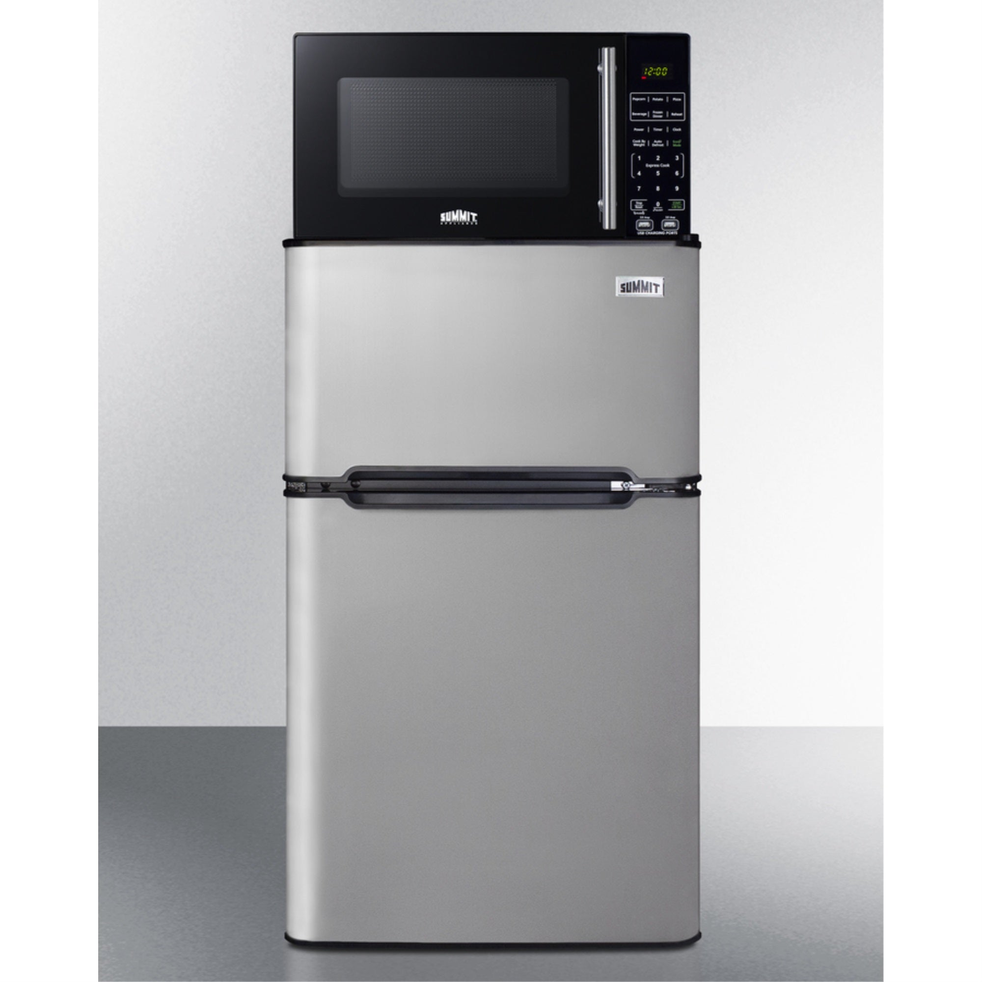 Compact 2-Door Refrigerator-Freezer And Microwave With Built-In Allocator, With Brackets Included (Ships In 3 Boxes On One Palle