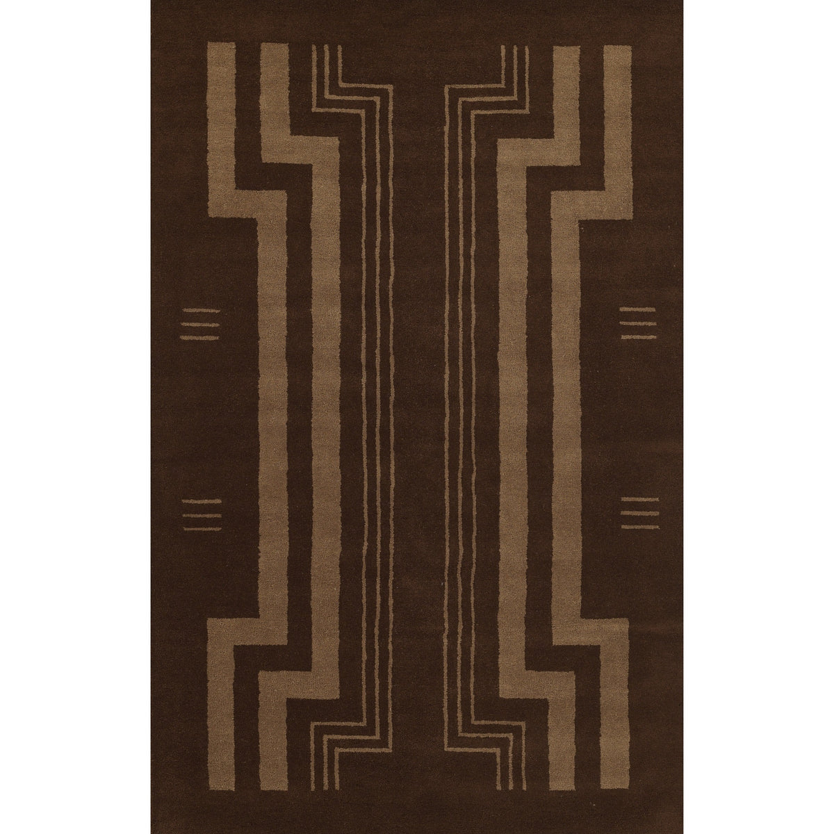 Momeni Simba Hand Tufted Wool Geometric Area Rug, Brown, 8' X 10'