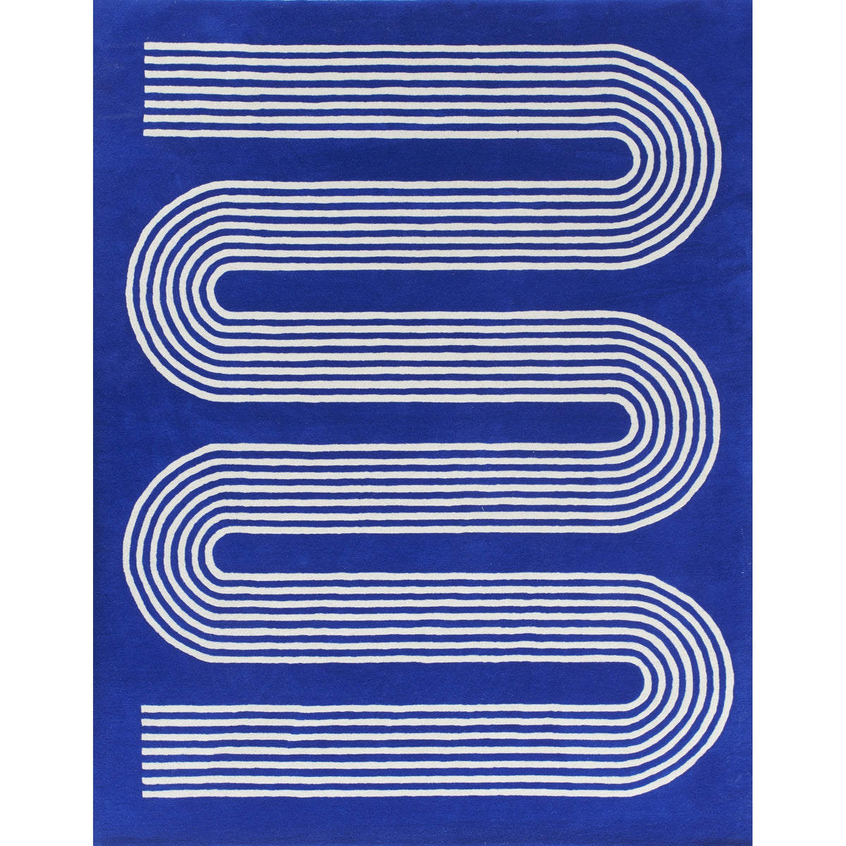 Momeni Simba Hand Tufted Wool Geometric Area Rug, Cobalt, 8' X 10'