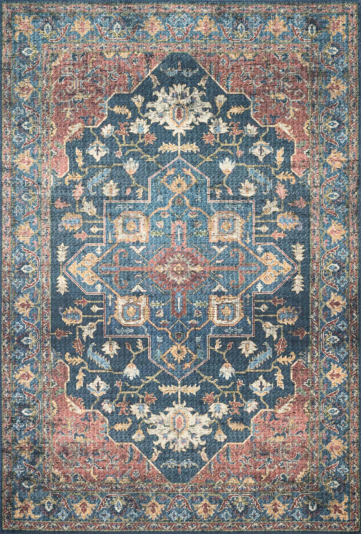 Skye 2'-6'' X 7'-6'' Rug, Denim / Brick