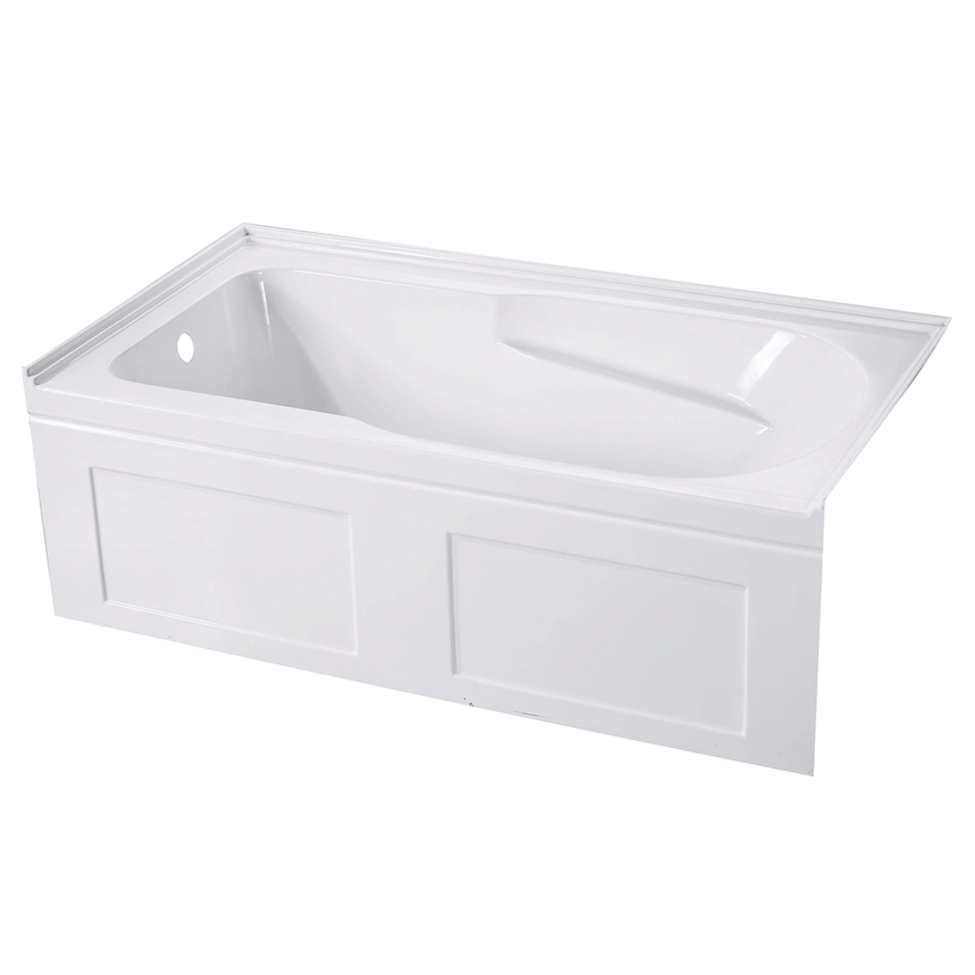 Aqua Eden Vtap603220Cl 60-Inch Acrylic Anti-Skid Alcove Tub With Left Hand Drain Hole, White